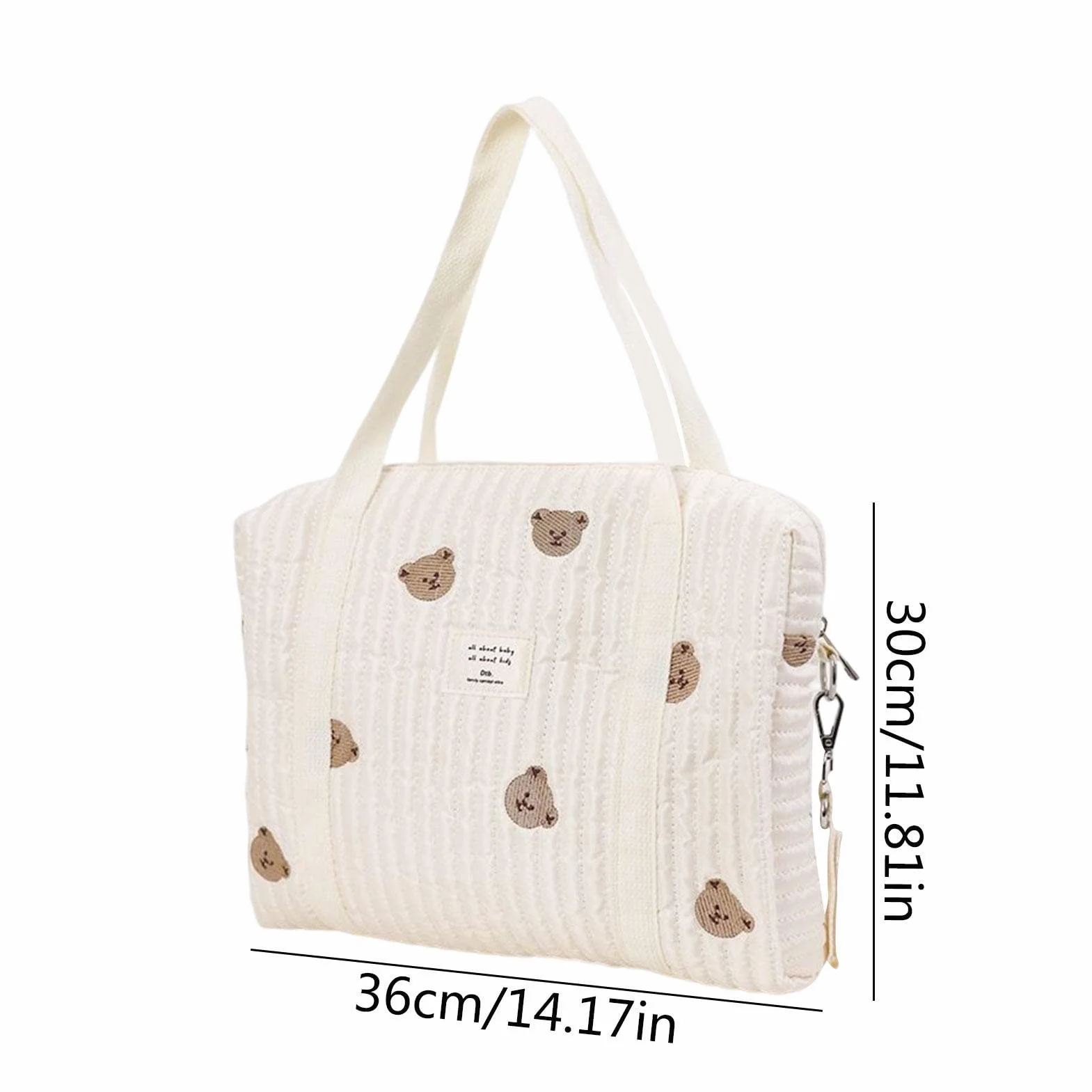 Sac à Langer Portable Grande Capacité en Coton avec Bandoulière