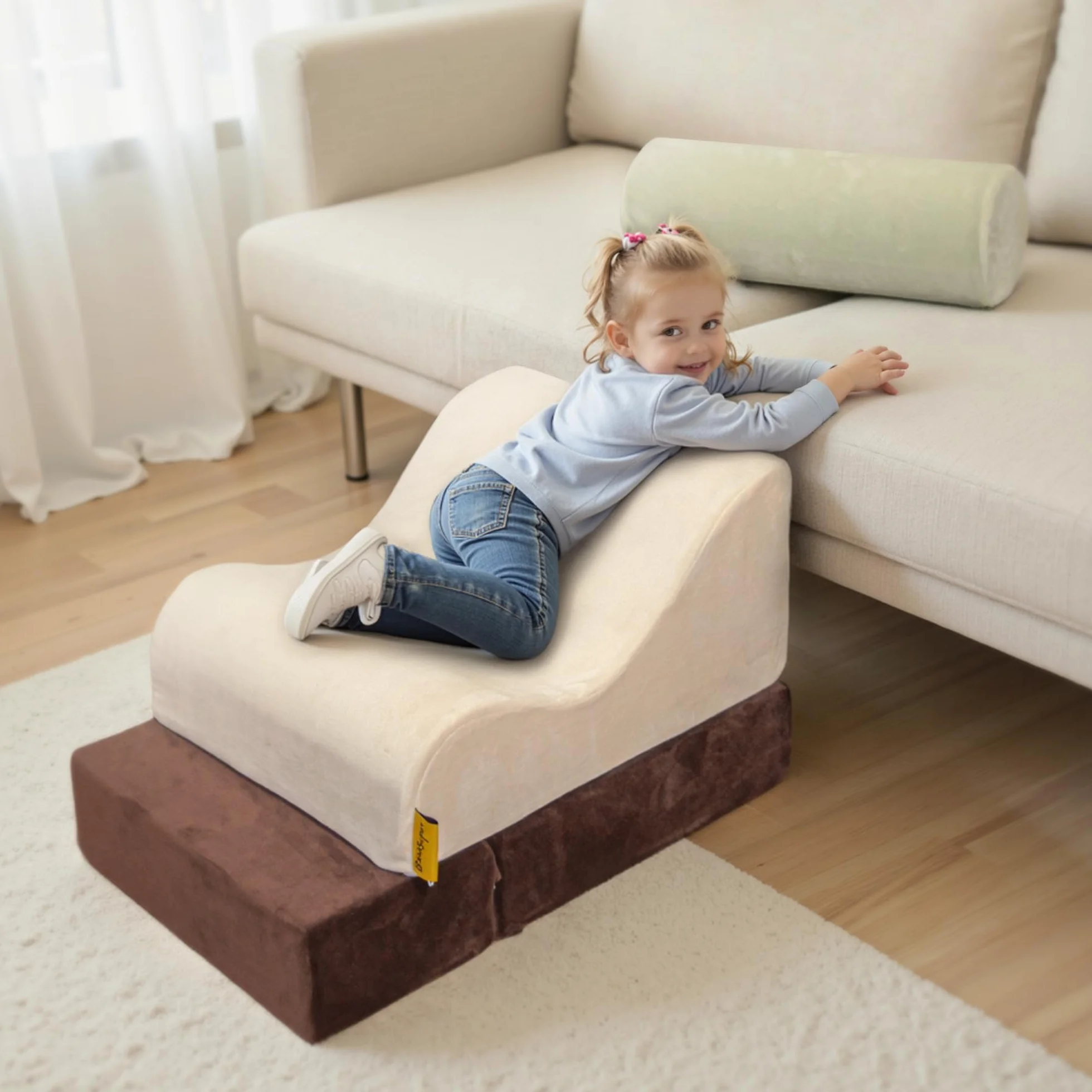 BanaSuper Parcours Motricité Bébé, Blocs Mousse Éducatifs avec Velcro, Structure d'escalade Antidérapante, 3 Pièces
