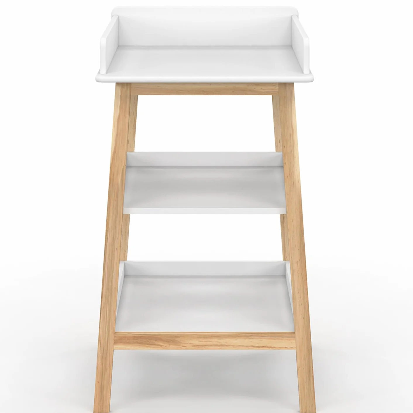 Table à Langer MAHE avec 2 étagères façon hêtre et Blanc