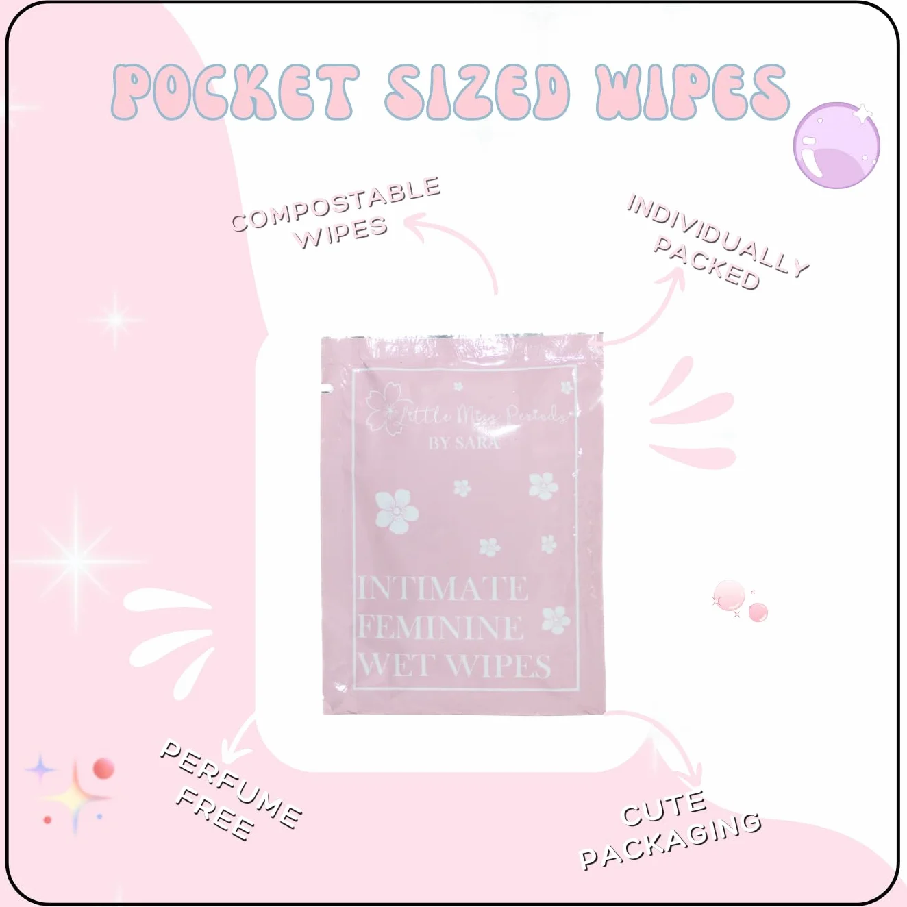 Lingettes intimes jetables sans parfum pour femmes Puberty Essentials