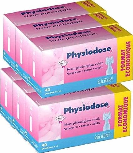 GILBERT Sérum Physiologique Lot de 6 Boîtes 40 x 5 ML Hygiène Nasale Rinçage Auriculaire