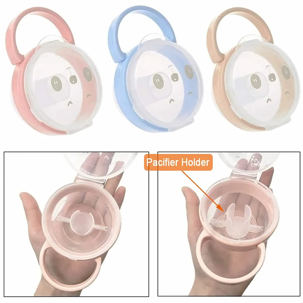 Boîte à Tétine Bébé 3 Pièces Boîte de Sucette Portable Rangement Voyage