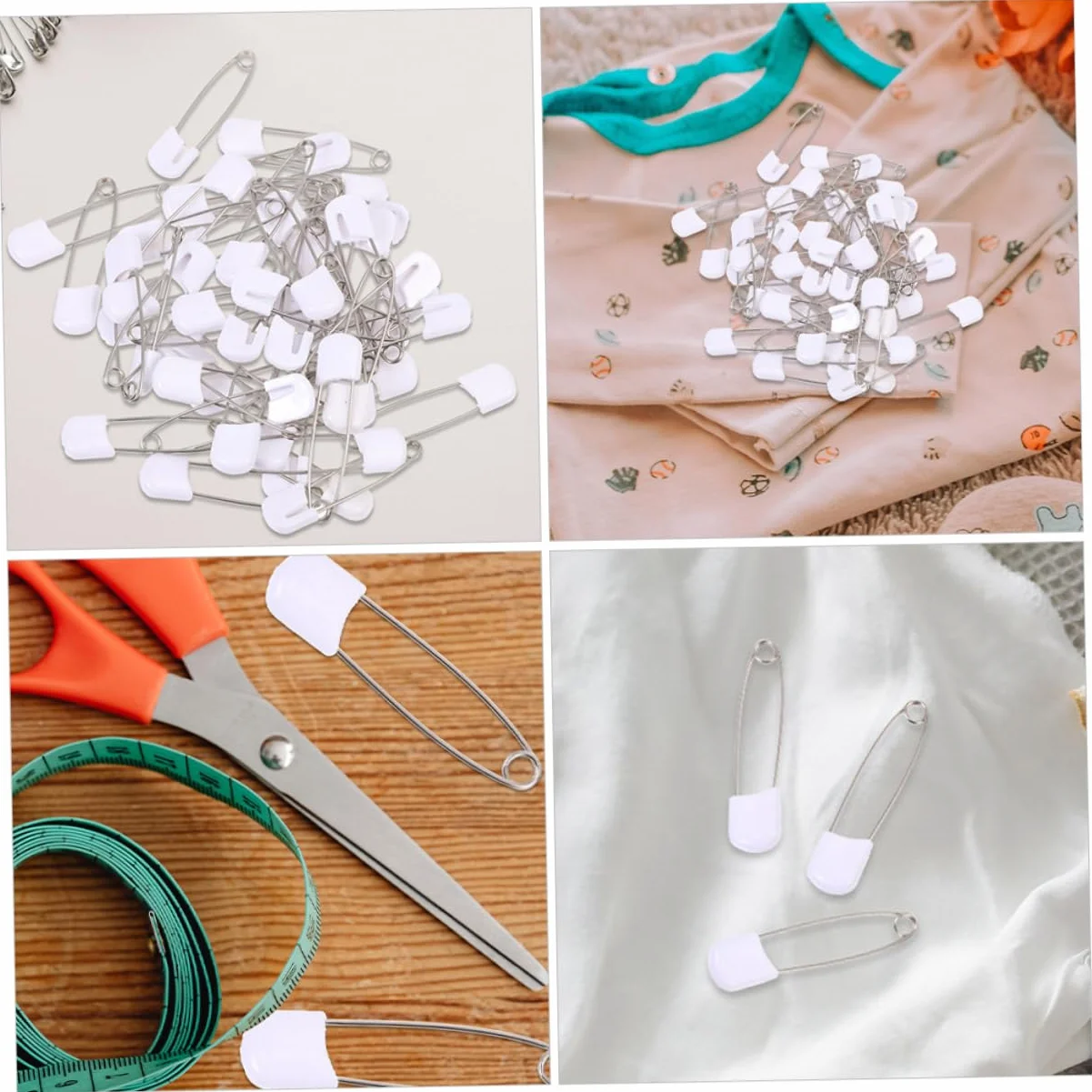 Épingles à Nourrice Sécurisées pour Bébés - Lot de 60 pour Couches et Vêtements