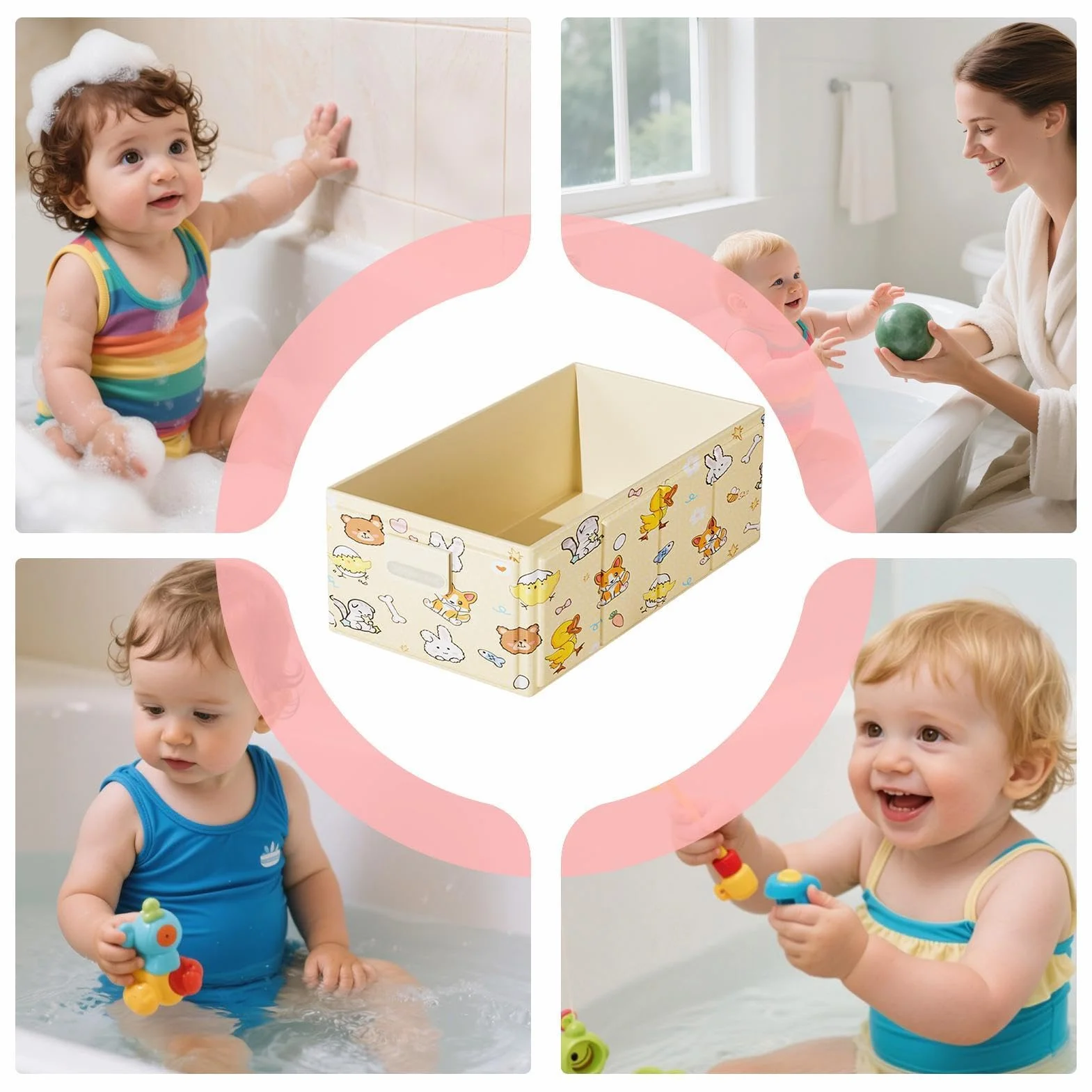 Baignoire Pliable Bébé 0-4 Ans 84x43x34cm Bassin Douche Portable avec Bouchon Vidange