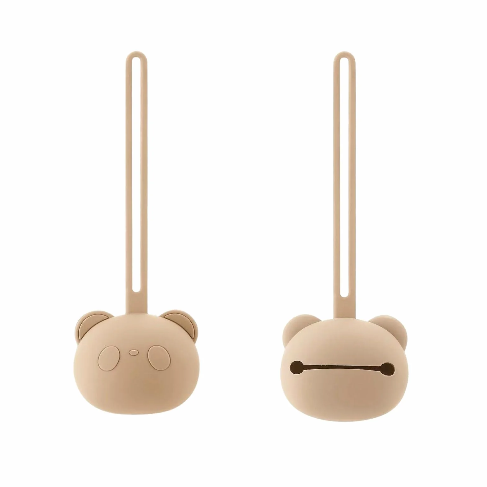 PandaEar Boîtes à Sucettes en Silicone Lot de 2, Étui Rangement Forme d'Ours avec Sangle Voyage