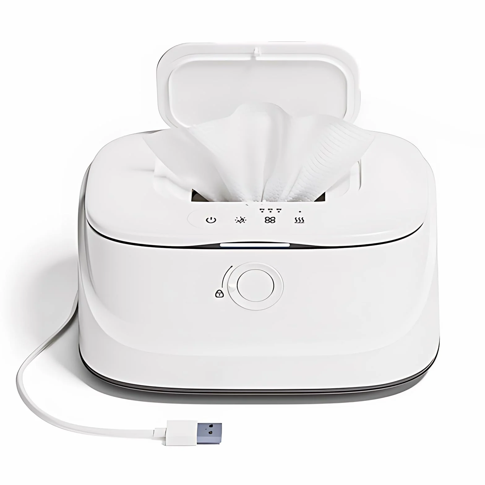 Chauffe-lingettes Grande Capacité 3 Températures Chauffage Rapide Blanc