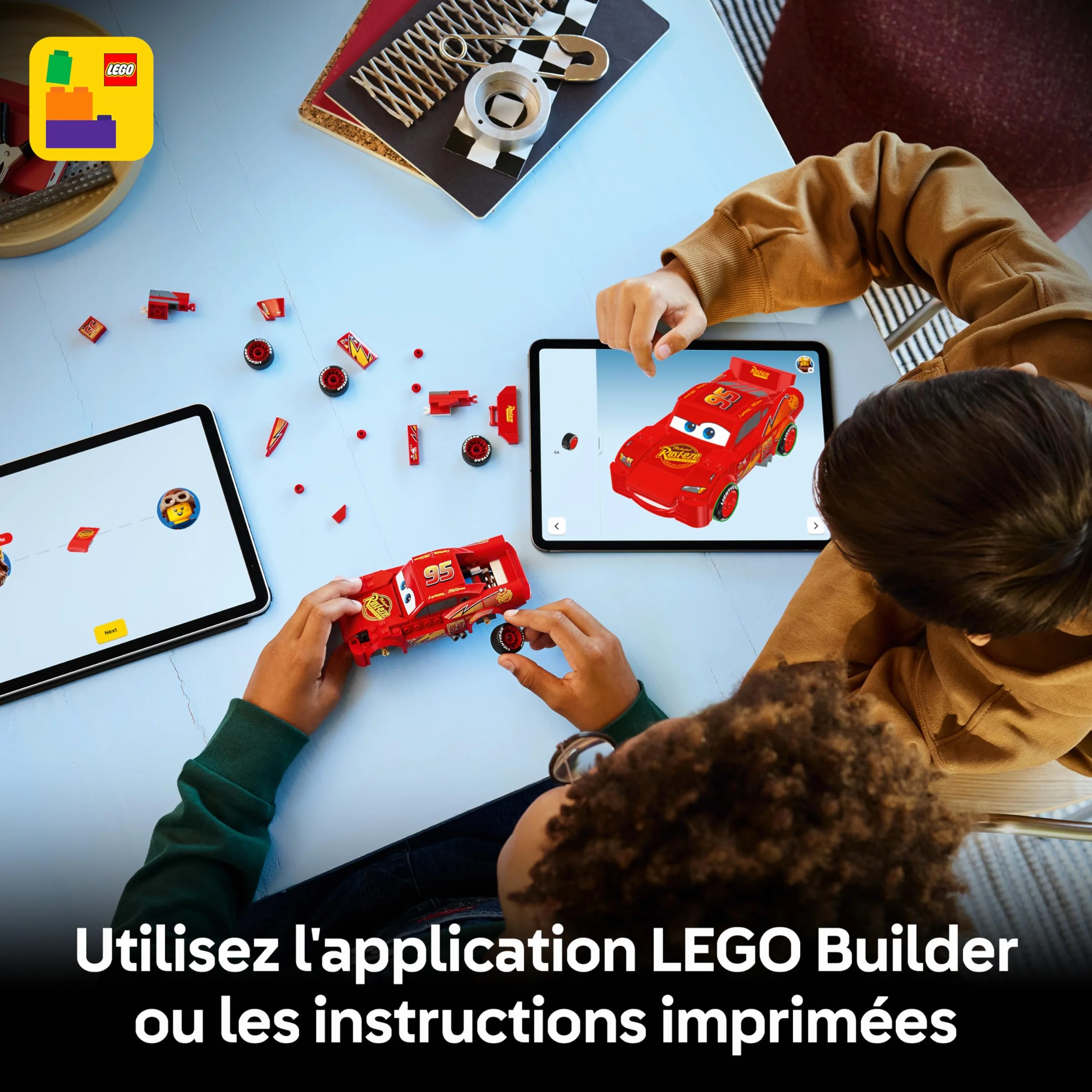 LEGO Speed Champions Flash McQueen Voiture de Course Maquette Collector 77255 Cadeau Disney 9 Ans Fans Cars Pixar