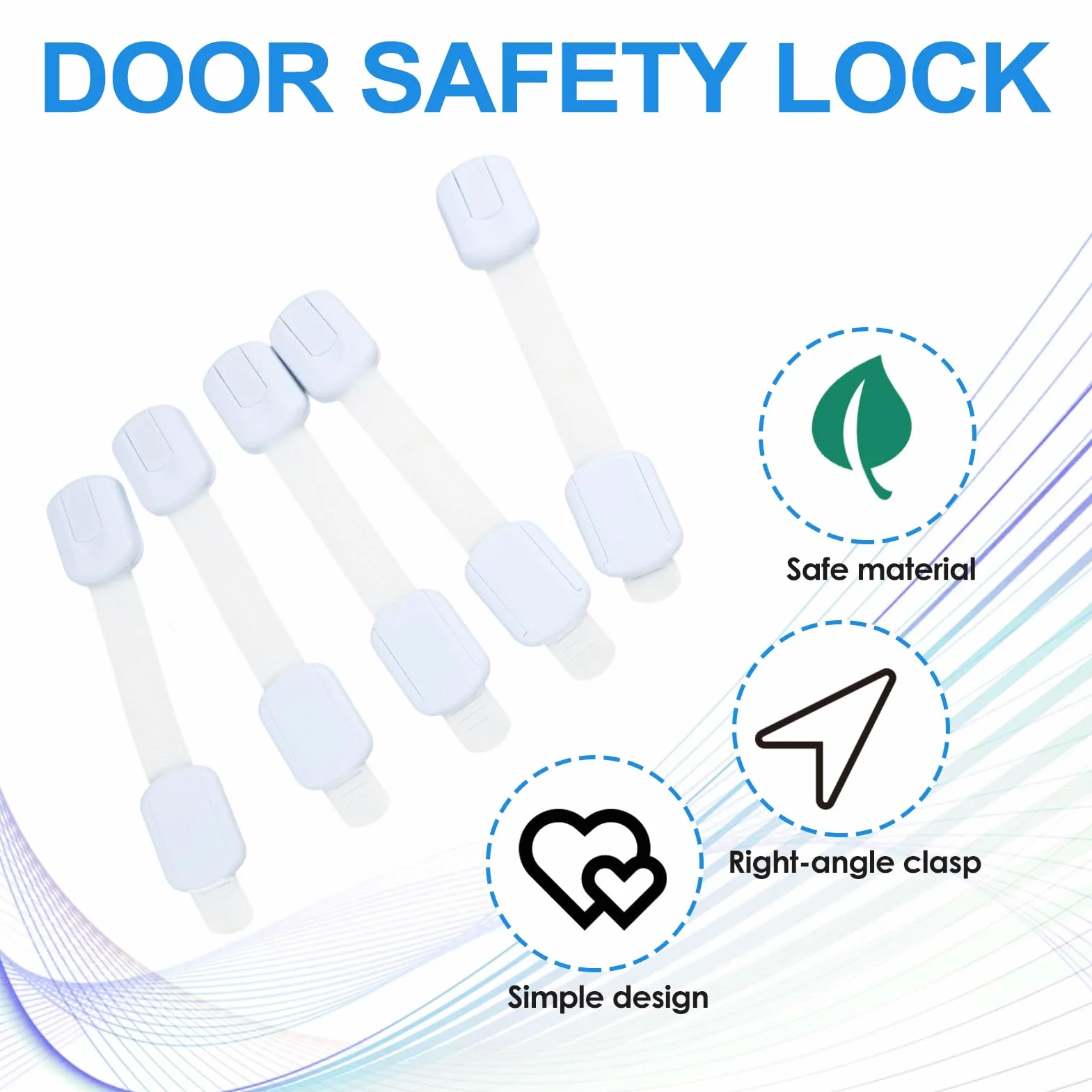 Bloque Porte Bébé Sécurité Placard Enfant avec Adhésif Fort, Fermeture Placard et Bloque Tiroir, Protection Durable Sans Perçage