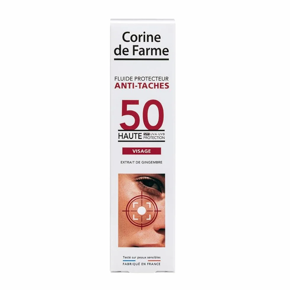 Corine de Farme Fluide Protecteur Solaire Anti-Taches SPF 50 Haute Protection UVA/UVB 40 ml