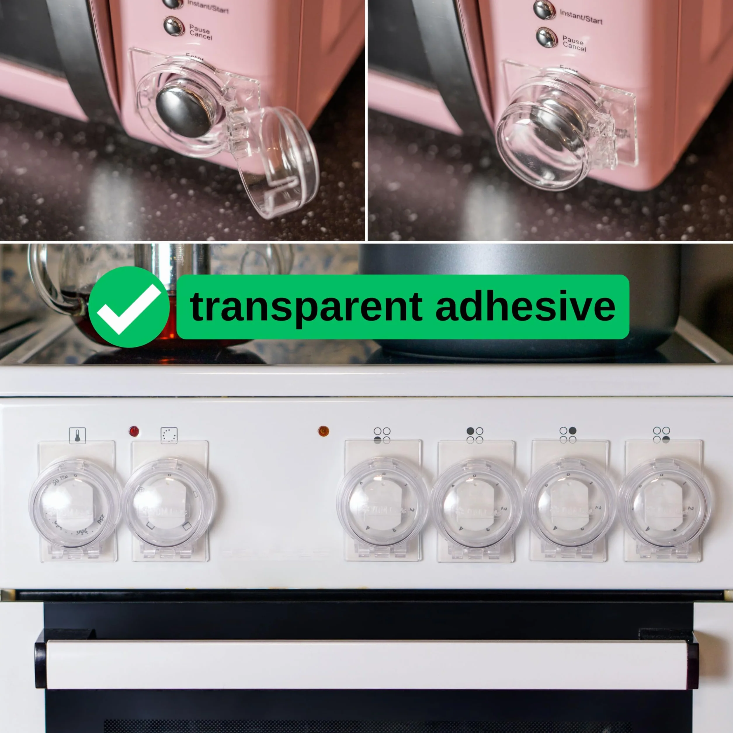 Bouton de cuisinière Sécurité enfants 2 pcs, protection Ø max. 4,9 cm hauteur 4 cm distance min. 6,1 cm
