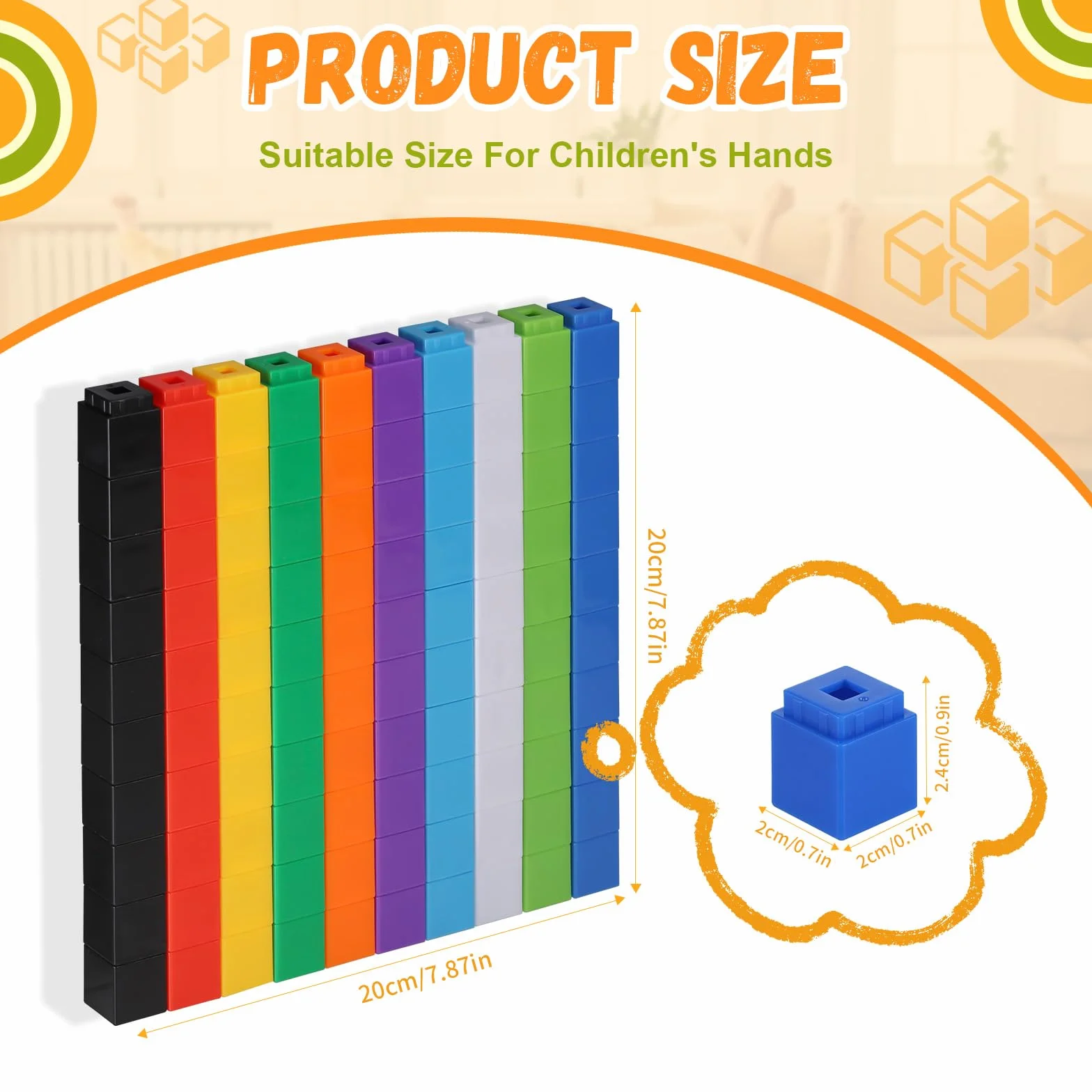 300 Pièces Cube Mathématiques, Blocs de Construction, Cubes à Empiler Calcul Montessori, Numberblocks, Blocs de Nombres pour Enfants