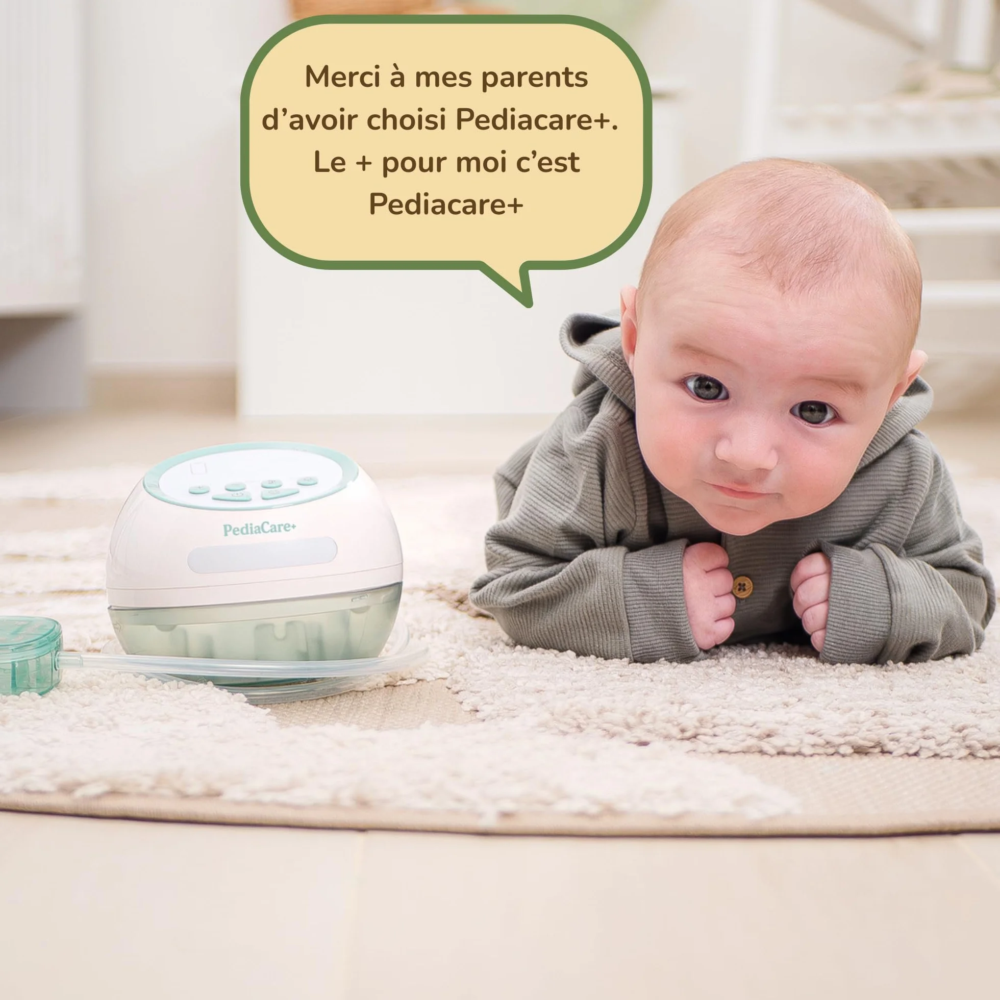 Pediacare+ Mouche Bébé Électrique Aspirateur Nasal Rechargeable USB Silencieux Hygiénique