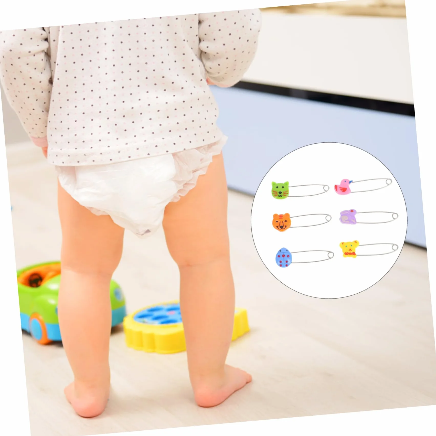 Toyvian Épingles de Sûreté en Acier Inoxydable pour Bébé Lot de 30 Verrouillage Sécurisé pour Couches