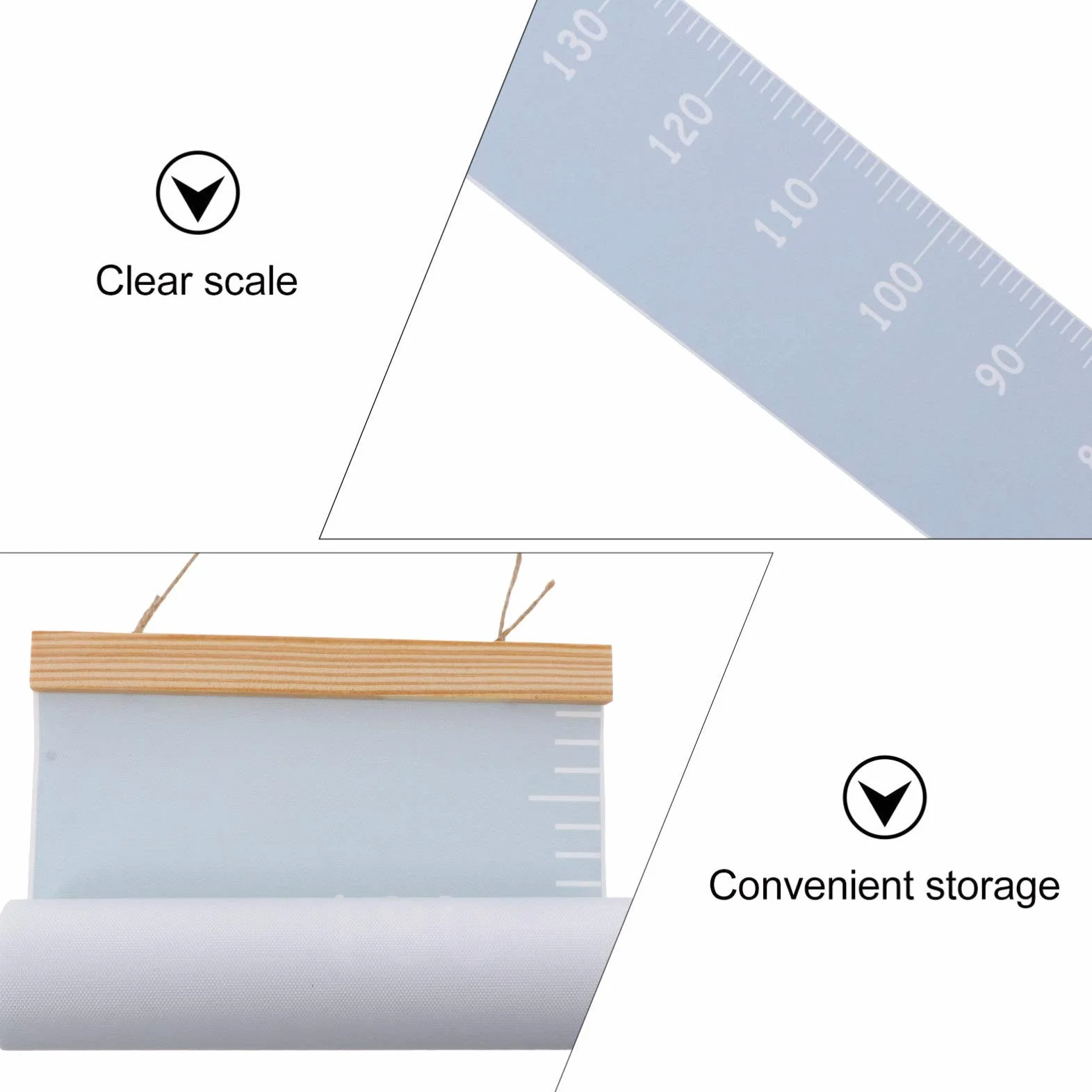 Alipis Toise Murale Enfant Bois 78.74In Règle De Hauteur Suspendue Décorative Mesure Croissance