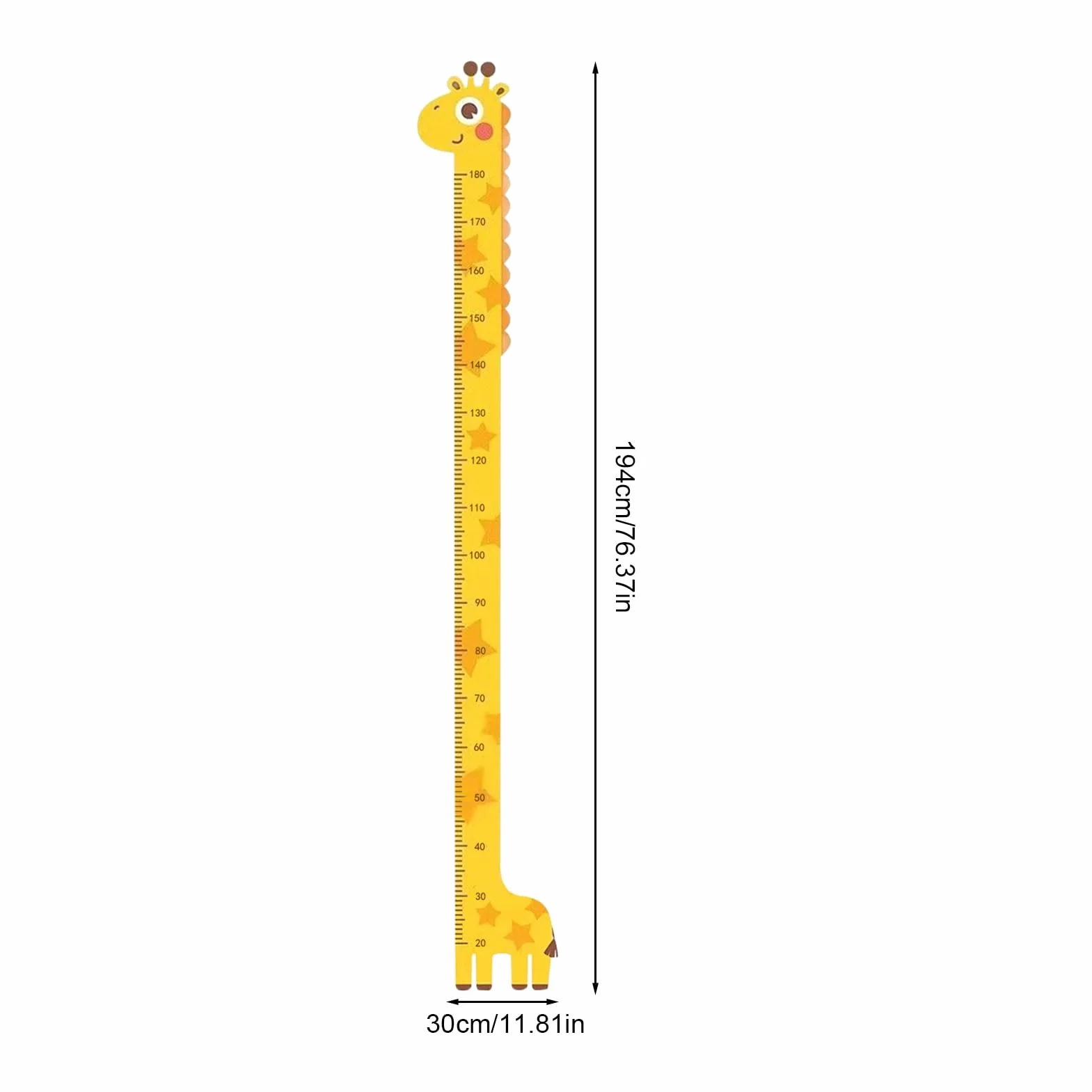 Tableau de Mesure de Croissance Autocollant 194 cm pour Chambre Bébé avec Animaux