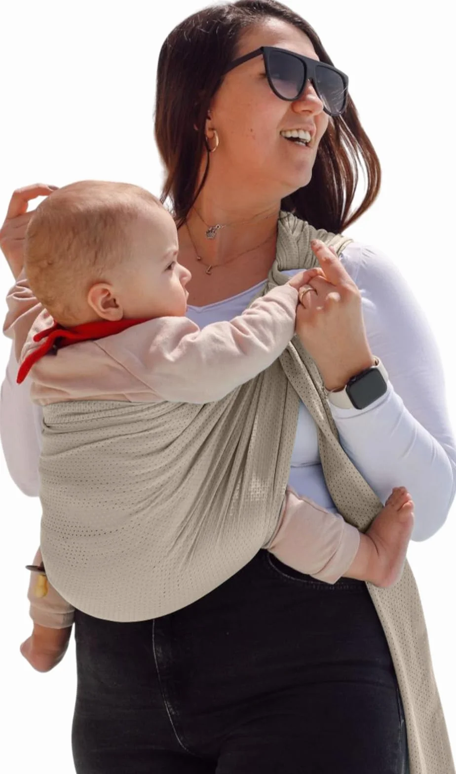 Naturioù R'Sling Écharpe de Portage Sans Noeud Mesh Anti-Chaleur Beige