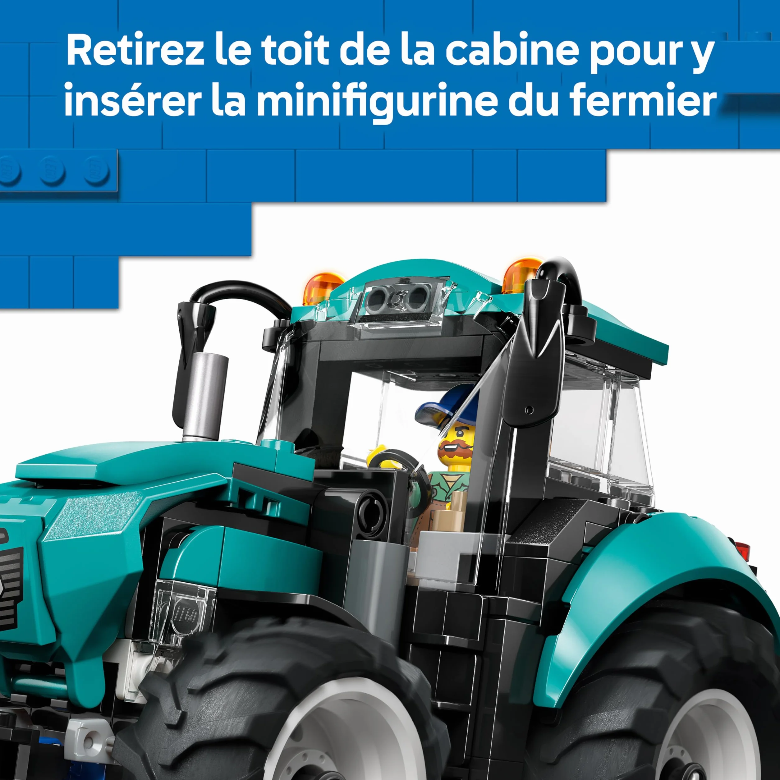 LEGO City Le Tracteur Jouet de Construction Véhicule de Ferme avec Minifigurine de Fermier Cadeau pour Garçon dès 6 Ans