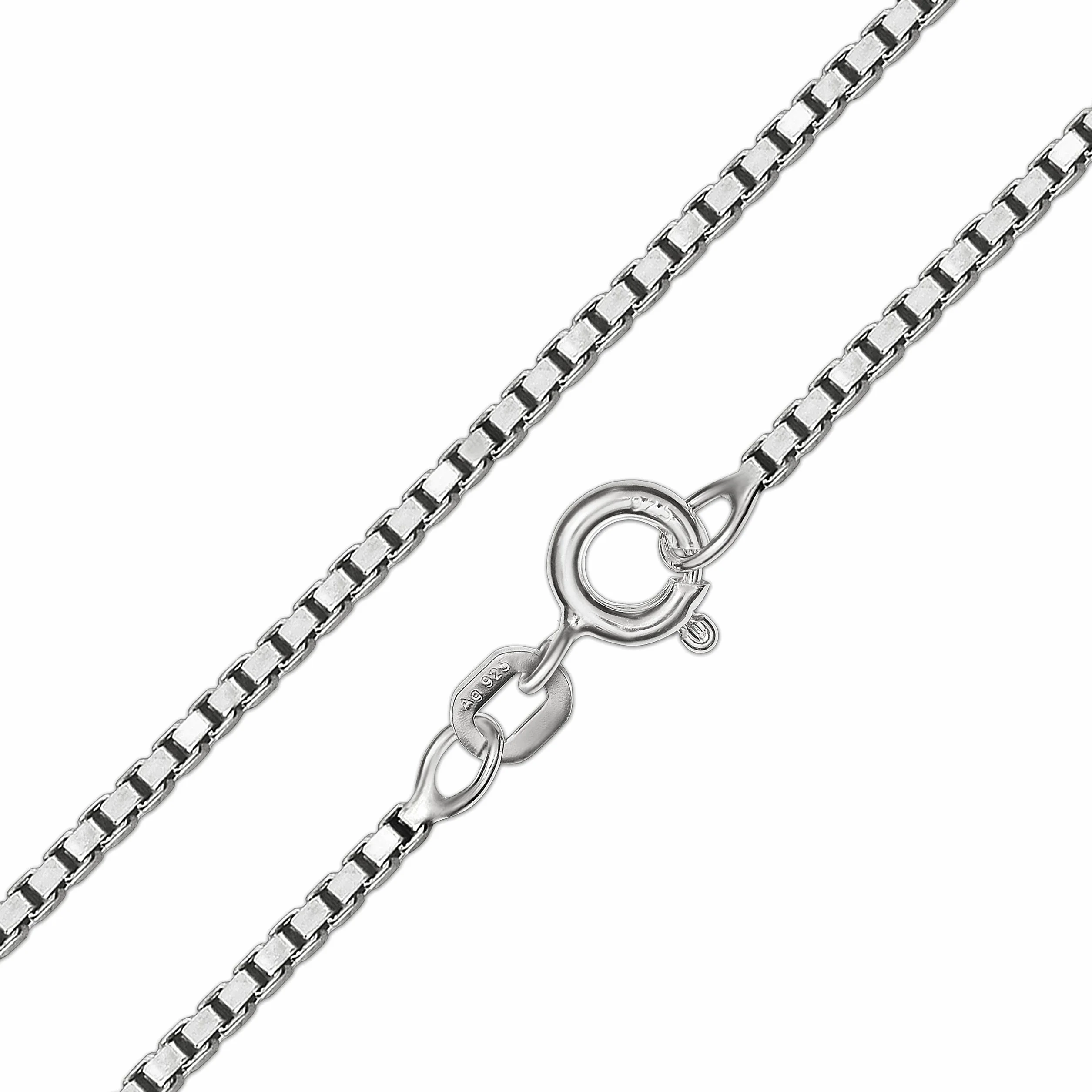 Collier de baptême en argent sterling 925 avec pierre bleu saphire ange cœur Chaîne Venezia 36 cm
