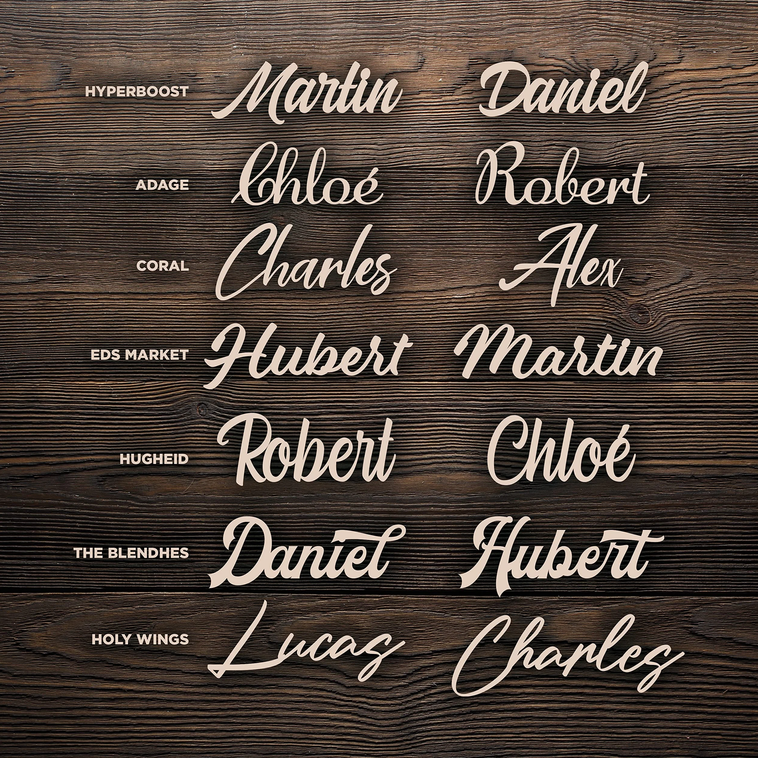Plaque En Bois Personnalisable Pour Porte De Chambre D'Enfant - Nom D'Enfant Avec Lettres Découpées (Chêne)