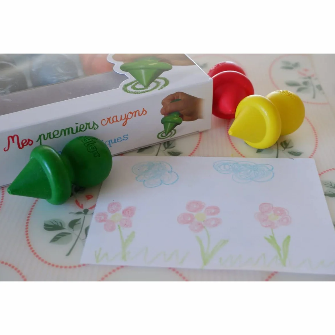 Créa Lign' 1ers Crayons de Cire Ergonomiques 6 Couleurs Dès 12 Mois