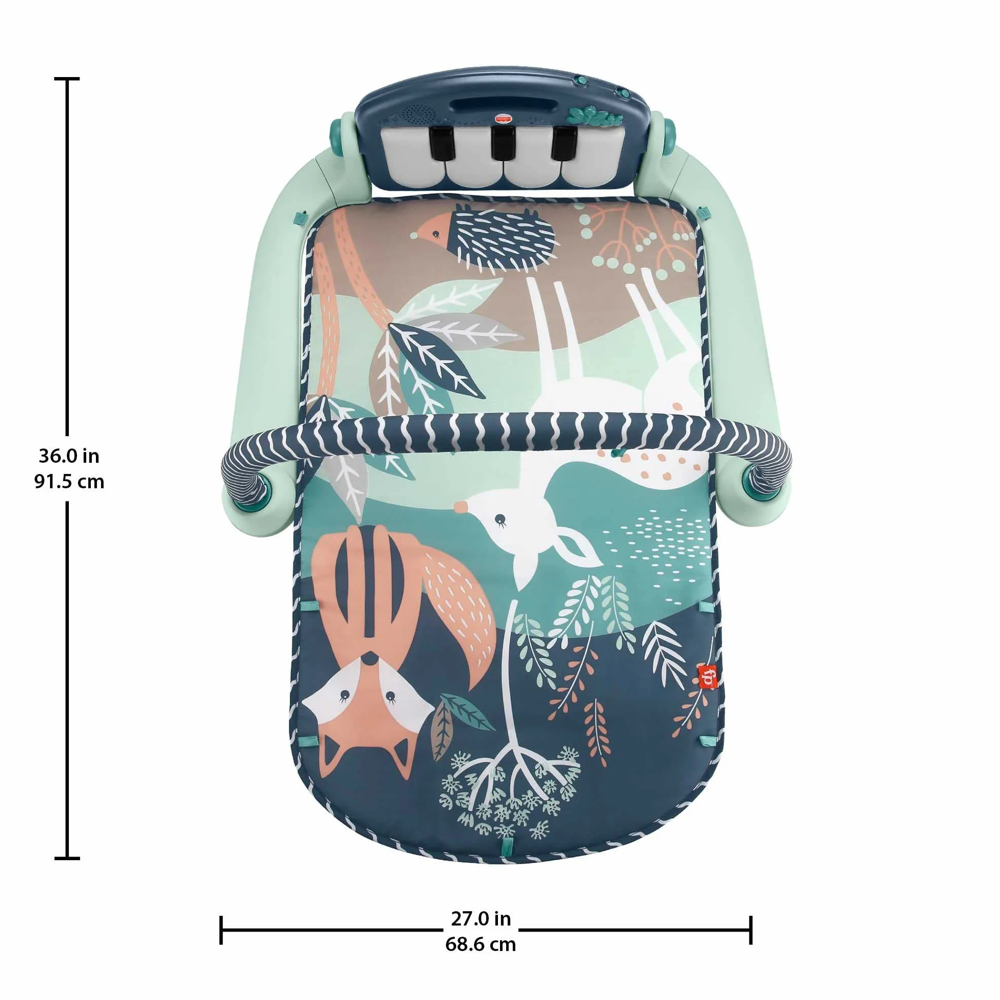 Fisher-Price Tapis d’éveil Piano, Jouet Musical Suspendu, Jeu à Plat Ventre, Animaux de la forêt, Dès la Naissance, HKX37