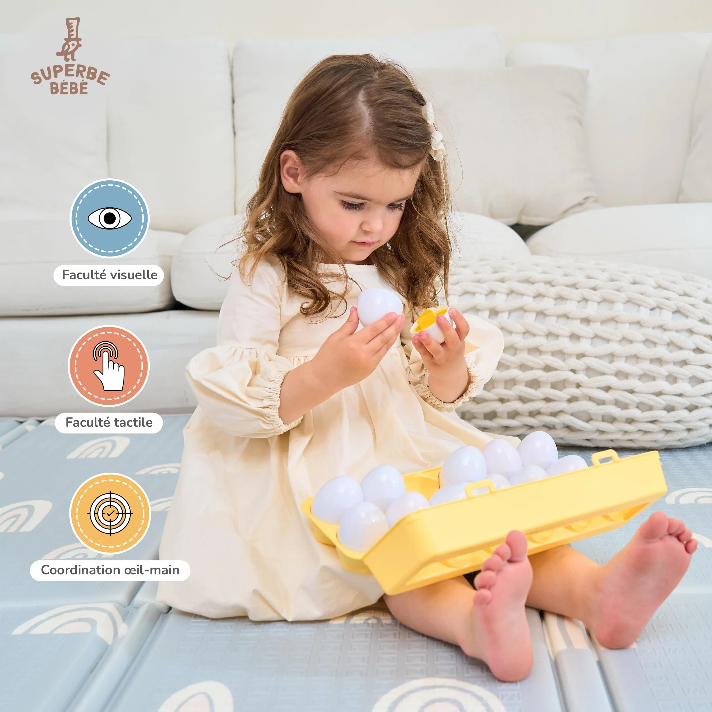 Jeu Montessori Bébé Enfant Œufs Assortis Plastique Apparier Formes Couleurs Jouet Éducatif 3 Ans Cadeau Naissance