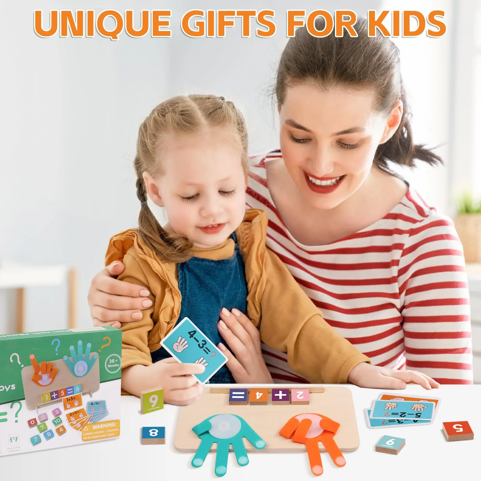 Jouets Montessori Mathématiques Jouet de Comptage en Bois pour Enfants 3-5 Ans Apprendre à Compter Éducatif Préscolaire