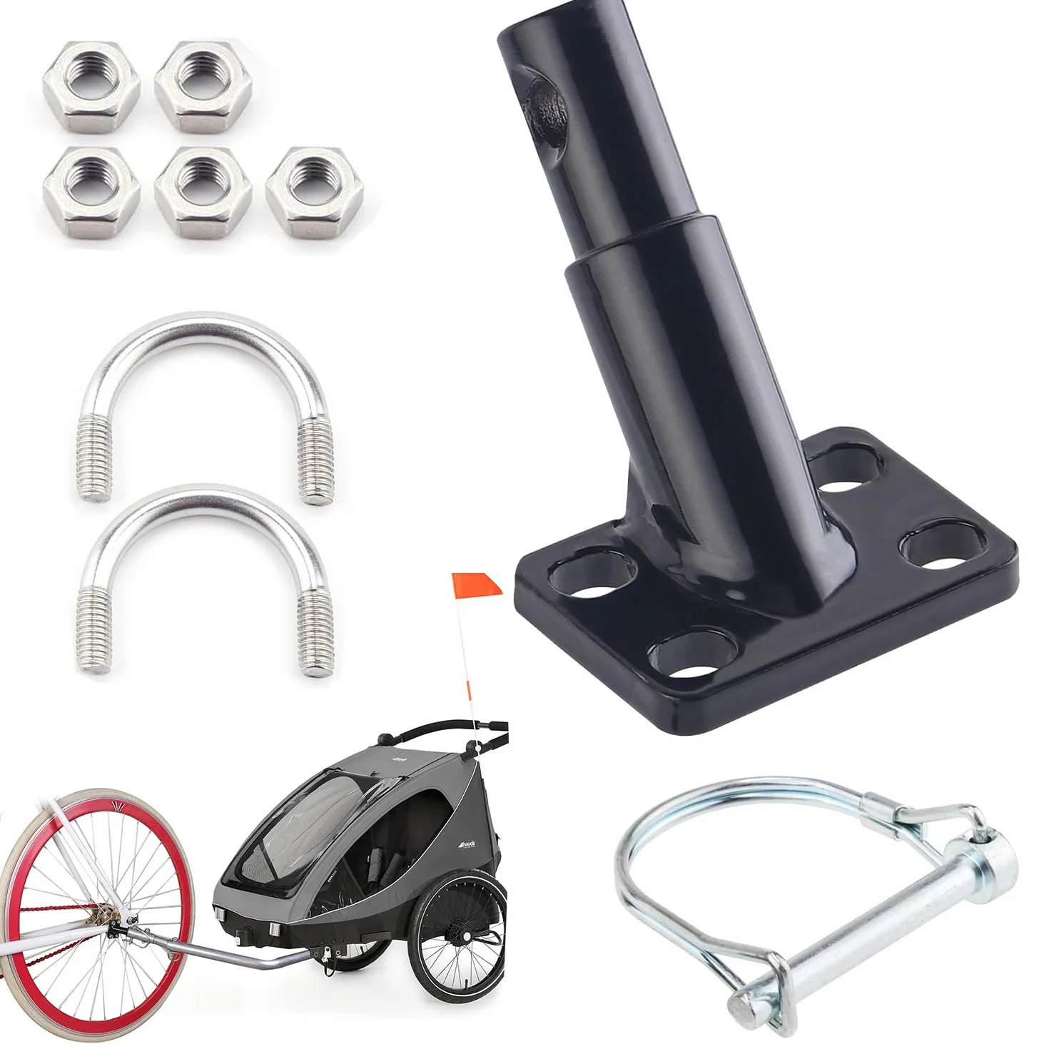 Attelage de Remorque de Vélo Universel Connecteur pour Remorques