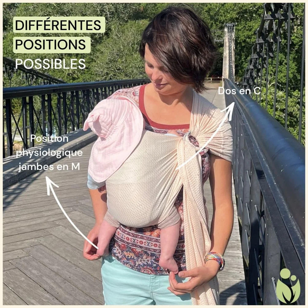 Naturioù R'Sling Écharpe de Portage Sans Noeud Mesh Anti-Chaleur Beige