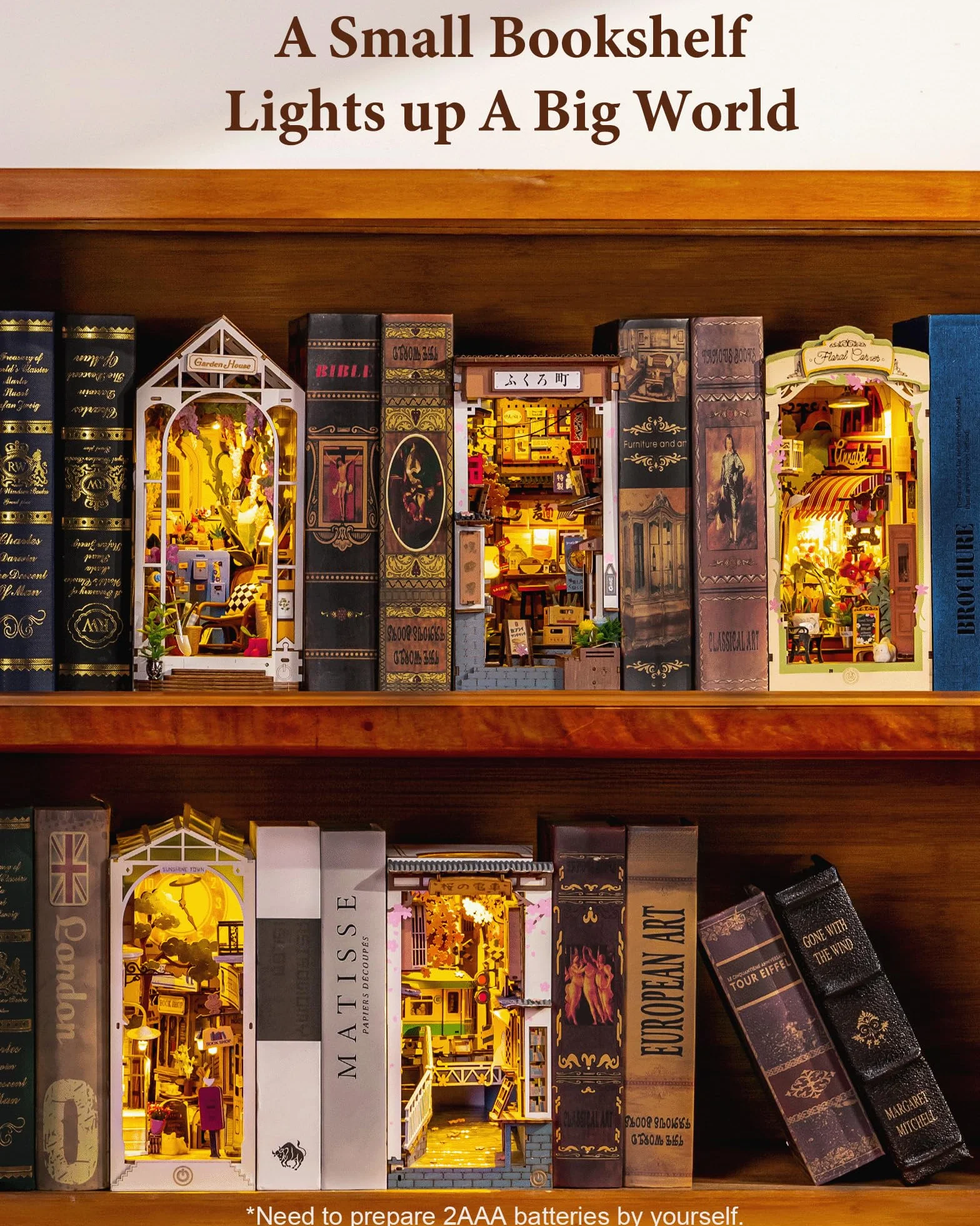 Rolife Book Nook Sakura Wine Alley – Booknook Izakaya Japonais DIY Miniature House 3D Puzzle pour Étagère, Cadeau Anti-Stress