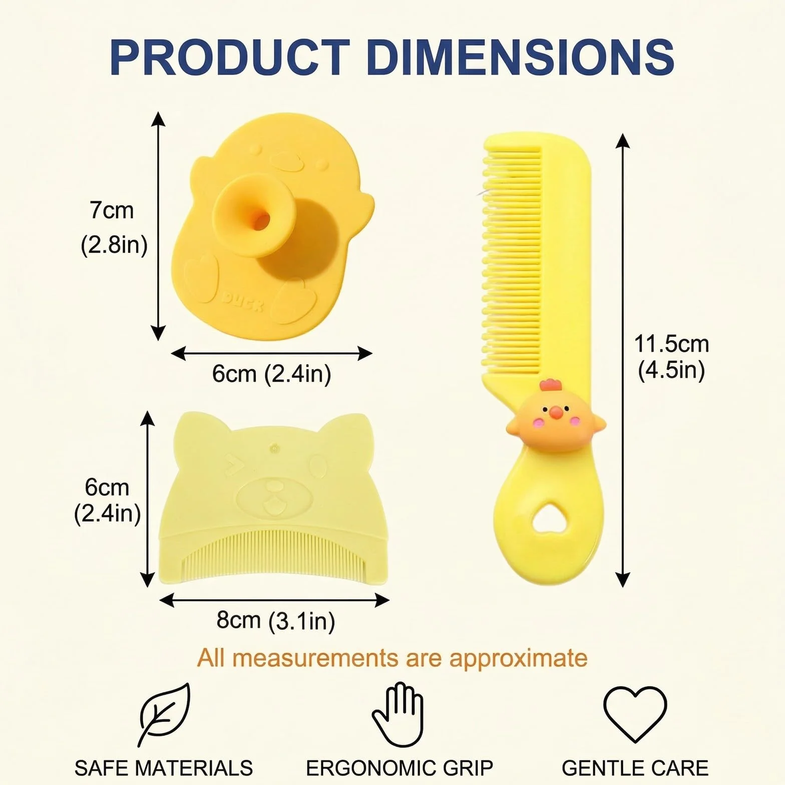 Peigne Croute De Lait Bebe Brosse Silicone Bain Bebe Doux Jaune