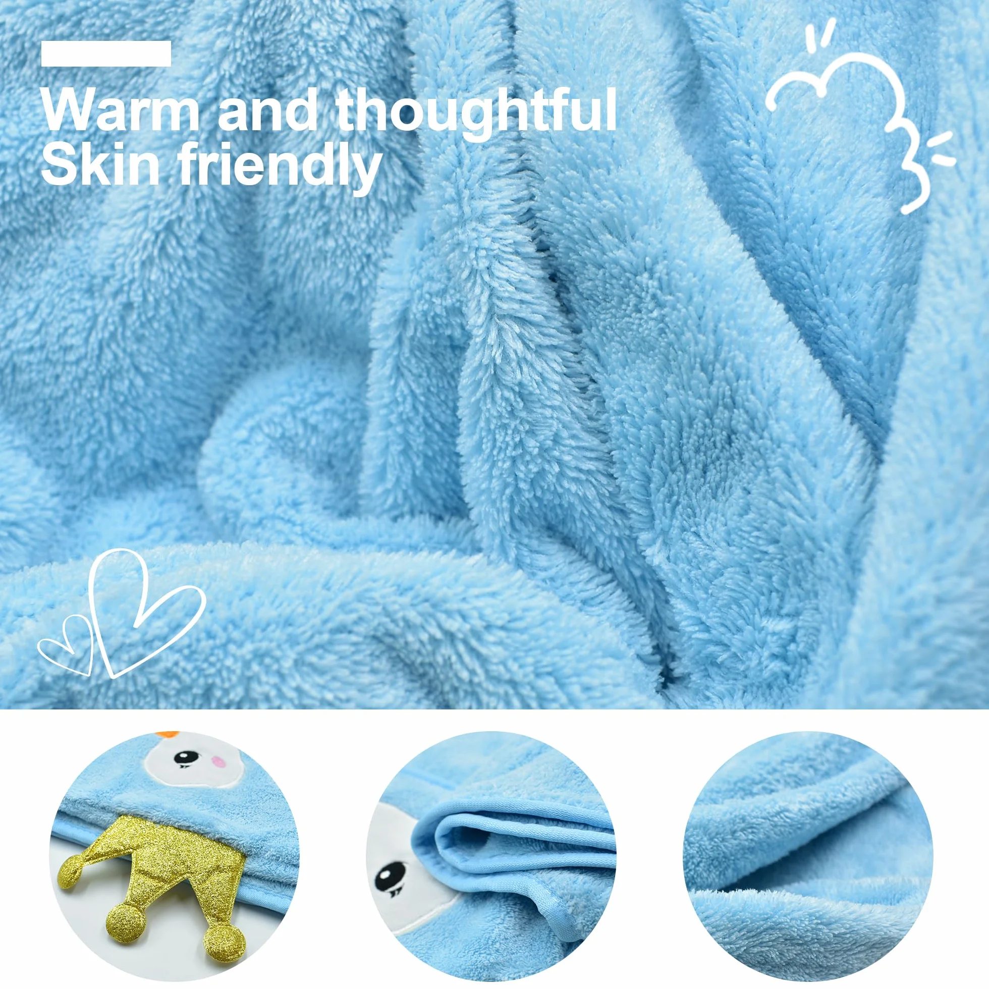 Cape et Serviette de Bain Bébé 80x80cm Sortie de Bain Naissance Cadeau Fille