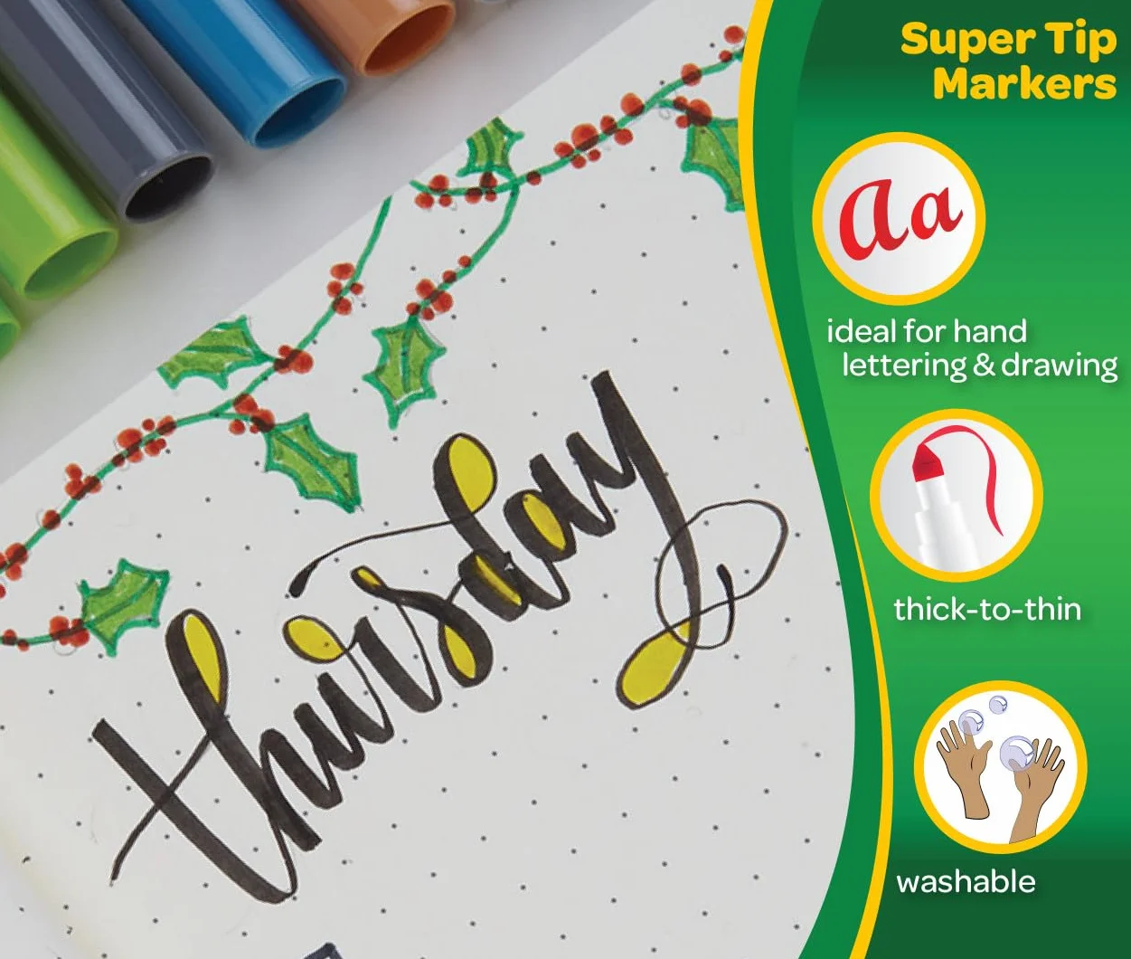 CRAYOLA Super Tips 150 Feutres pour Adultes, 150 Nuances, Pointe Conique, Lavable, pour Coloriage et Lettrage