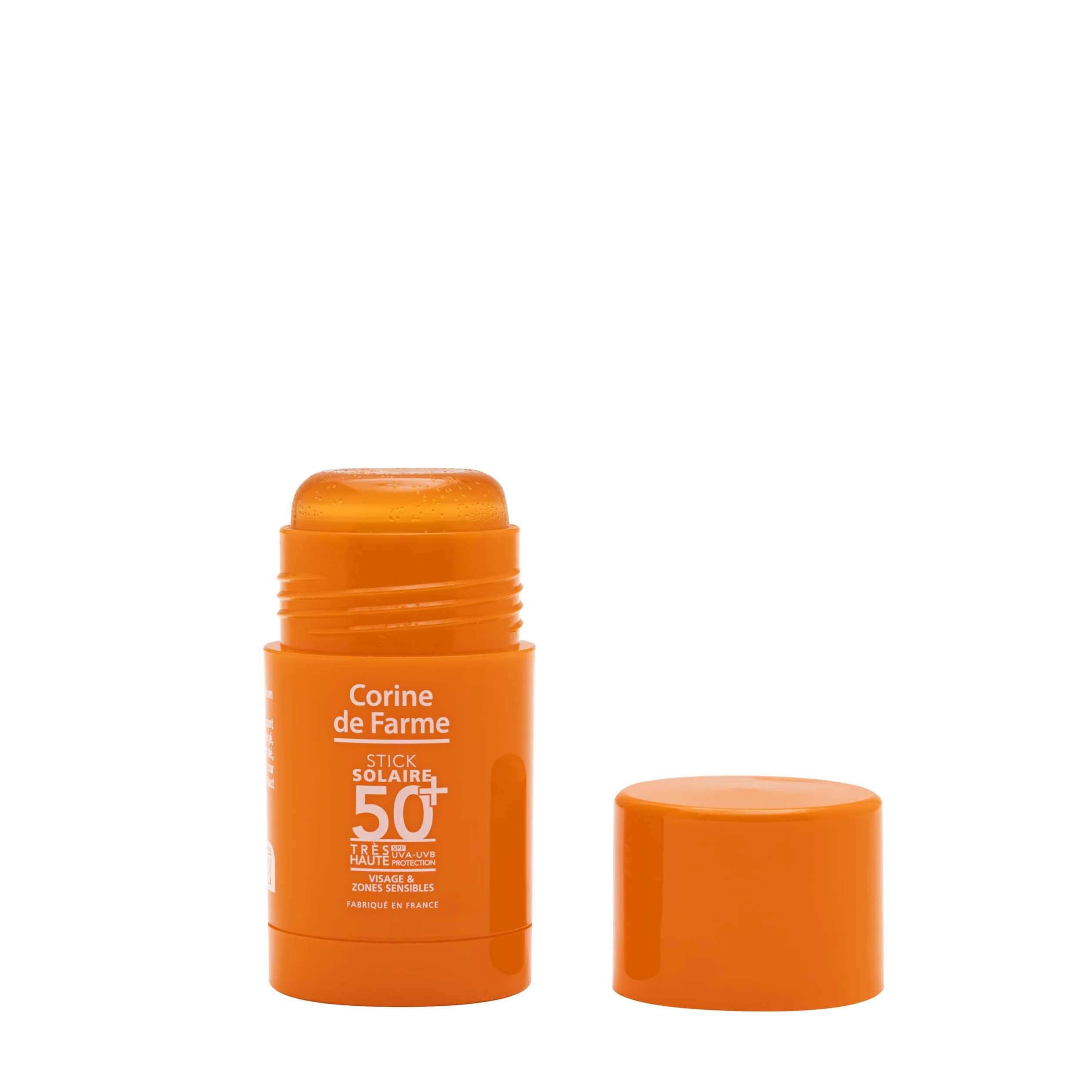 Corine de Farme Stick Solaire SPF 50+ Très Haute Protection UVA/UVB Zones Sensibles Visage Cicatrices Tatouages Fini Invisible Actif Antioxydant Microalgue 15ml
