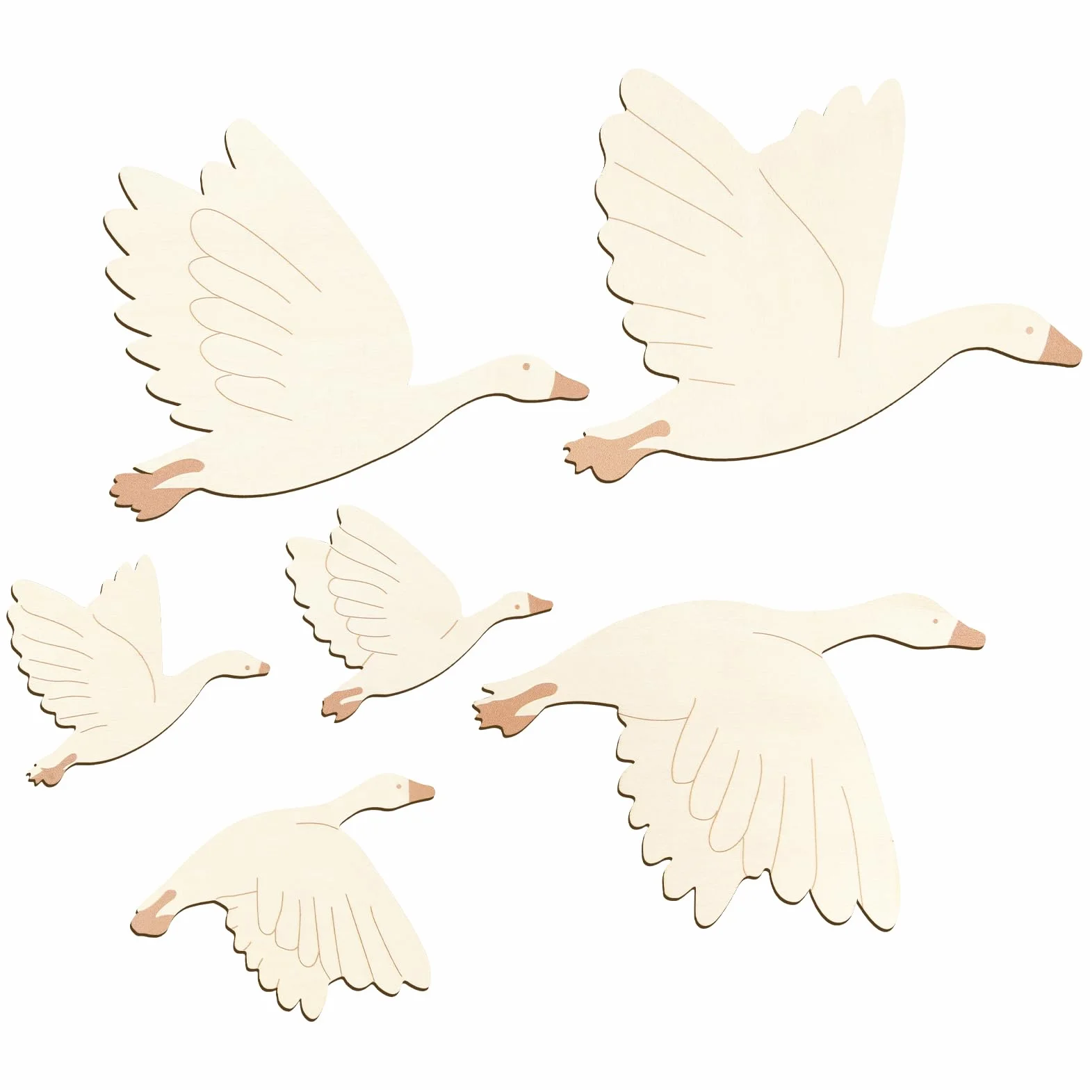 Sticker Mural Enfant Cygne Décorations Muraux Chambre Enfant Ensemble DIY Bois Adhésifs Forts