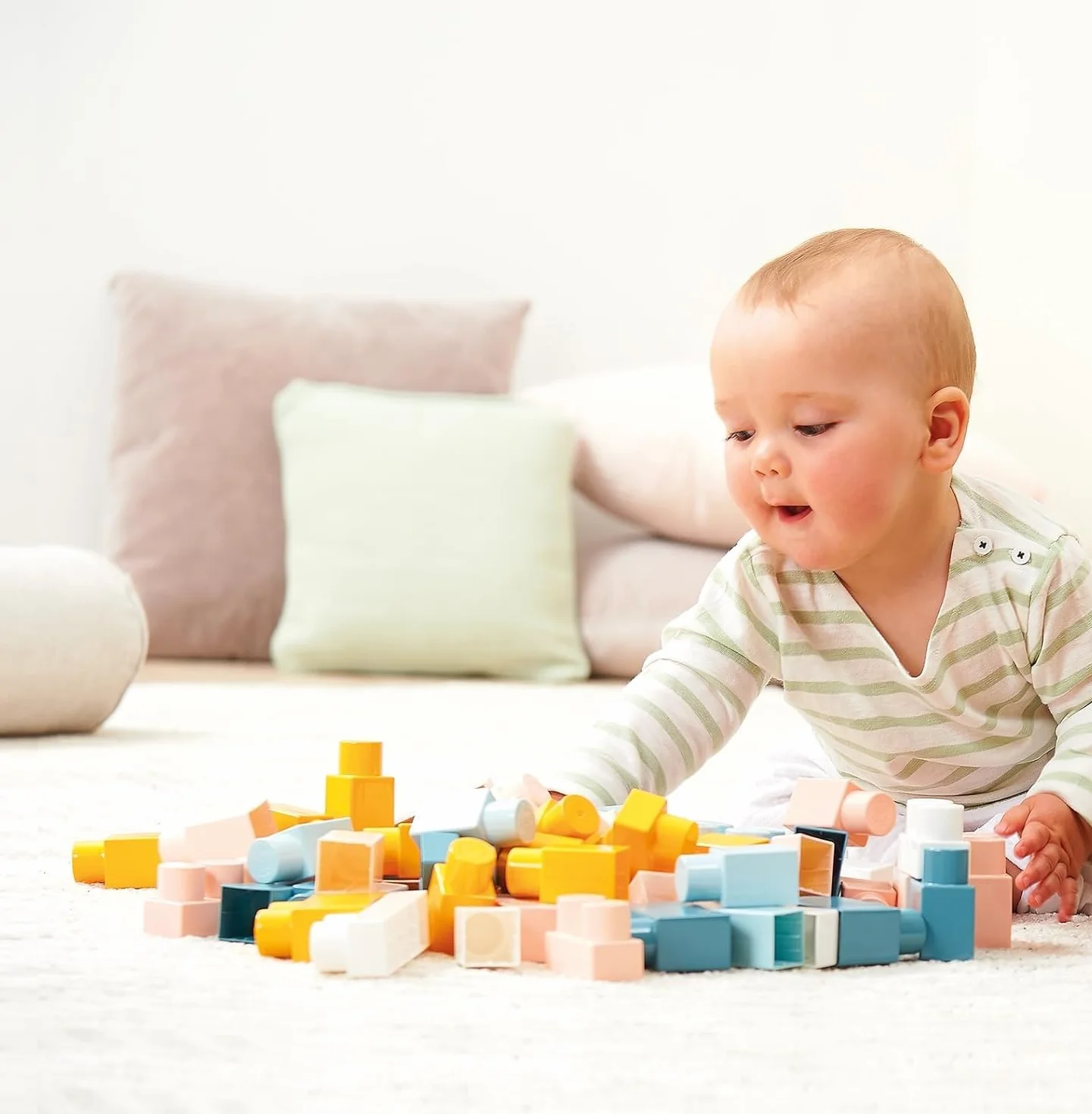 Ecoiffier Mes premières Briques BB Abrick Jeu d'éveil 50 pièces Pastel