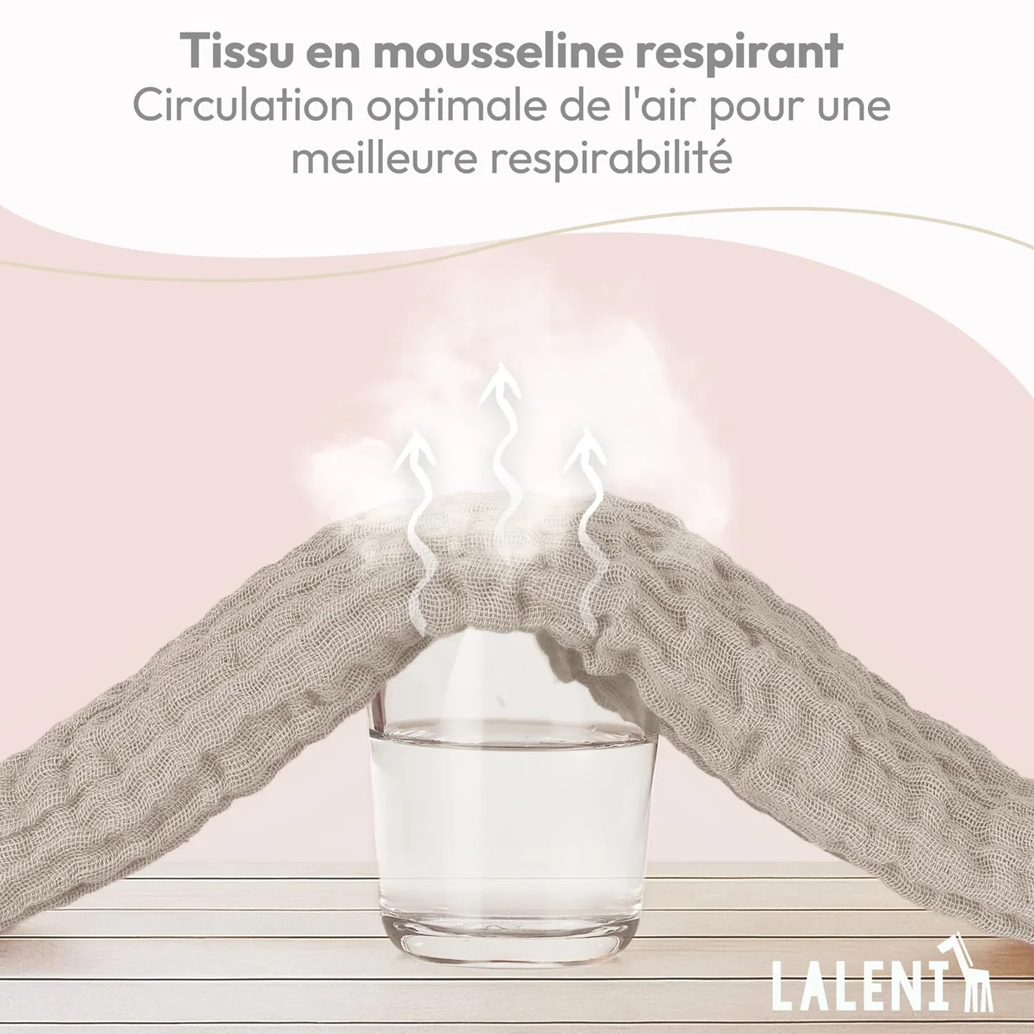 Laleni Lot de 5 langes bébé en pur coton 70x70 cm - Serviettes mousseline absorbantes lavables Beige