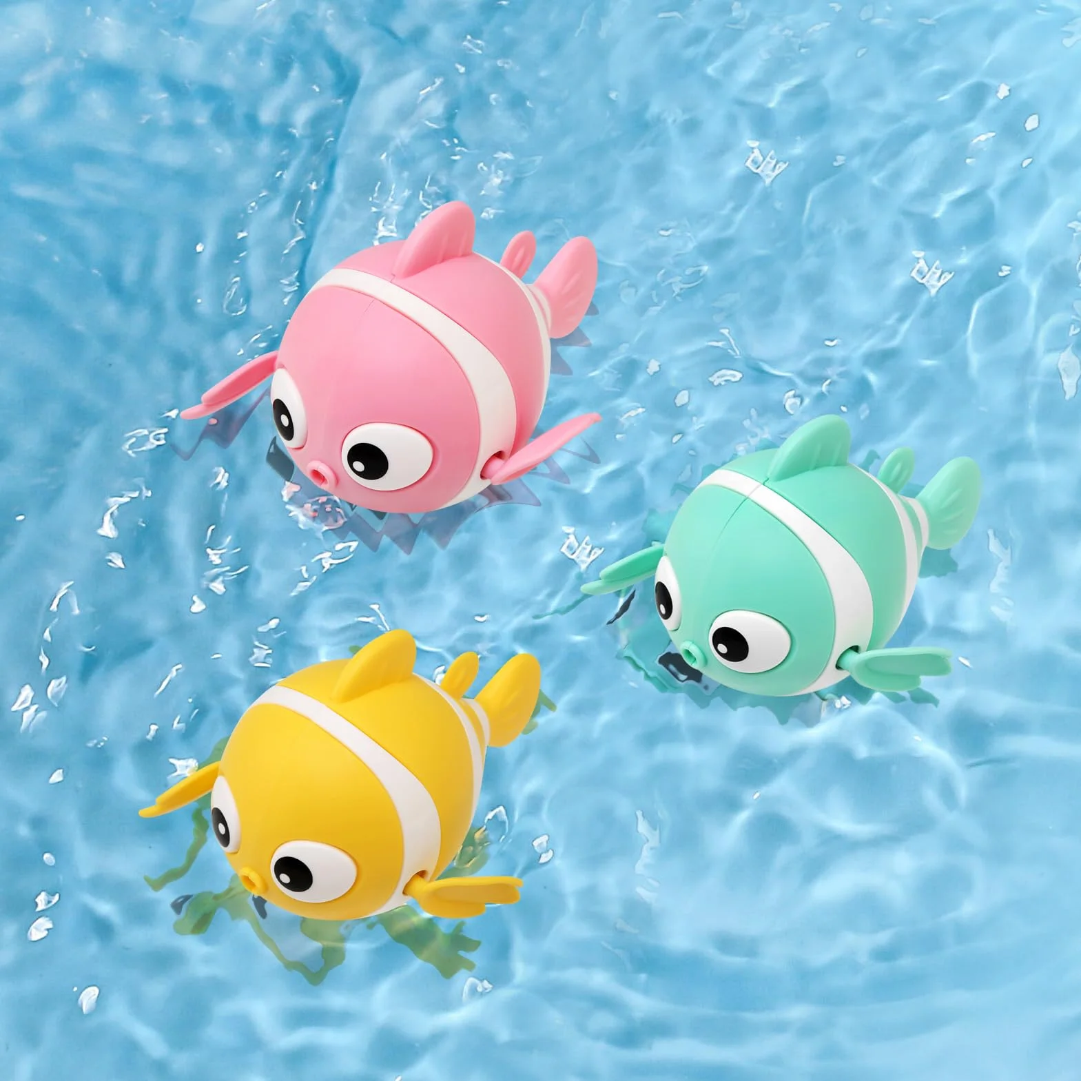 Jouet de Bain Bébé Poisson Animaux Flottants 3 Pièces Jeu d'Eau Piscine