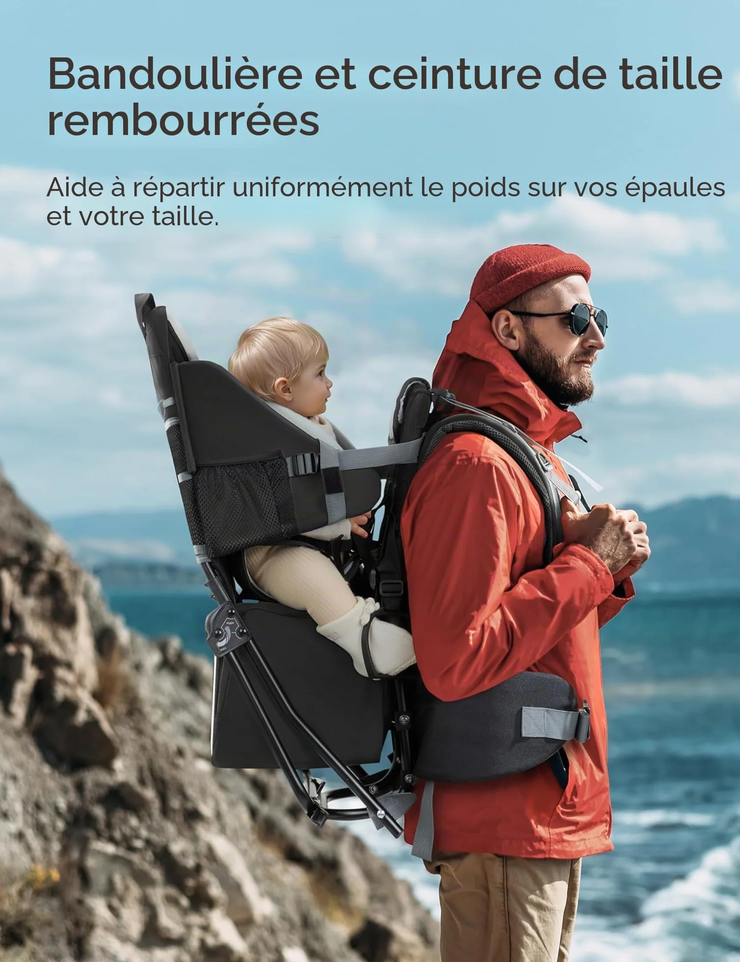 Besrey Porte-bébé de randonnée pliable pour enfant