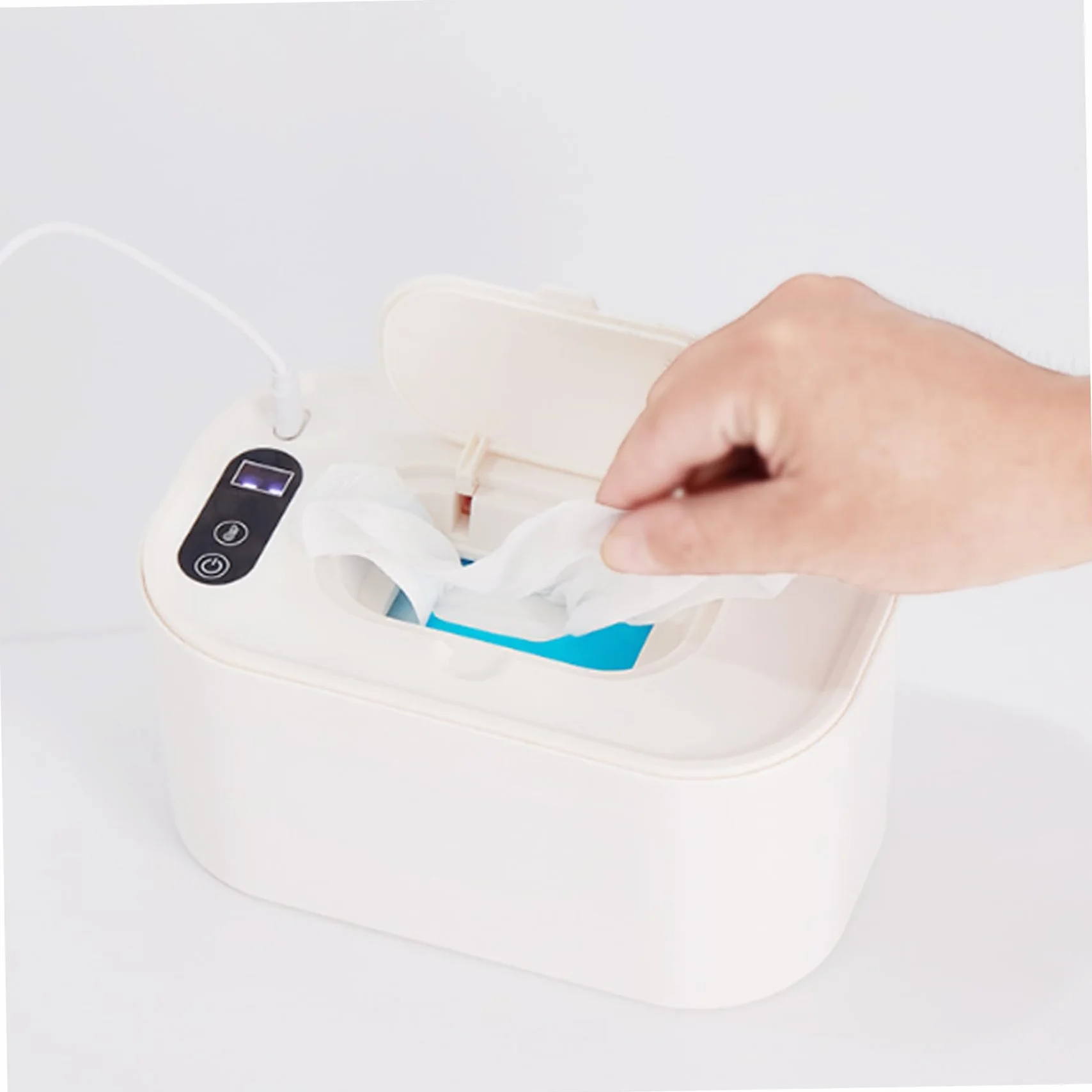 Chauffe-lingettes bébé 40-60 °C réglable silencieux écran LED distributeur USB portable