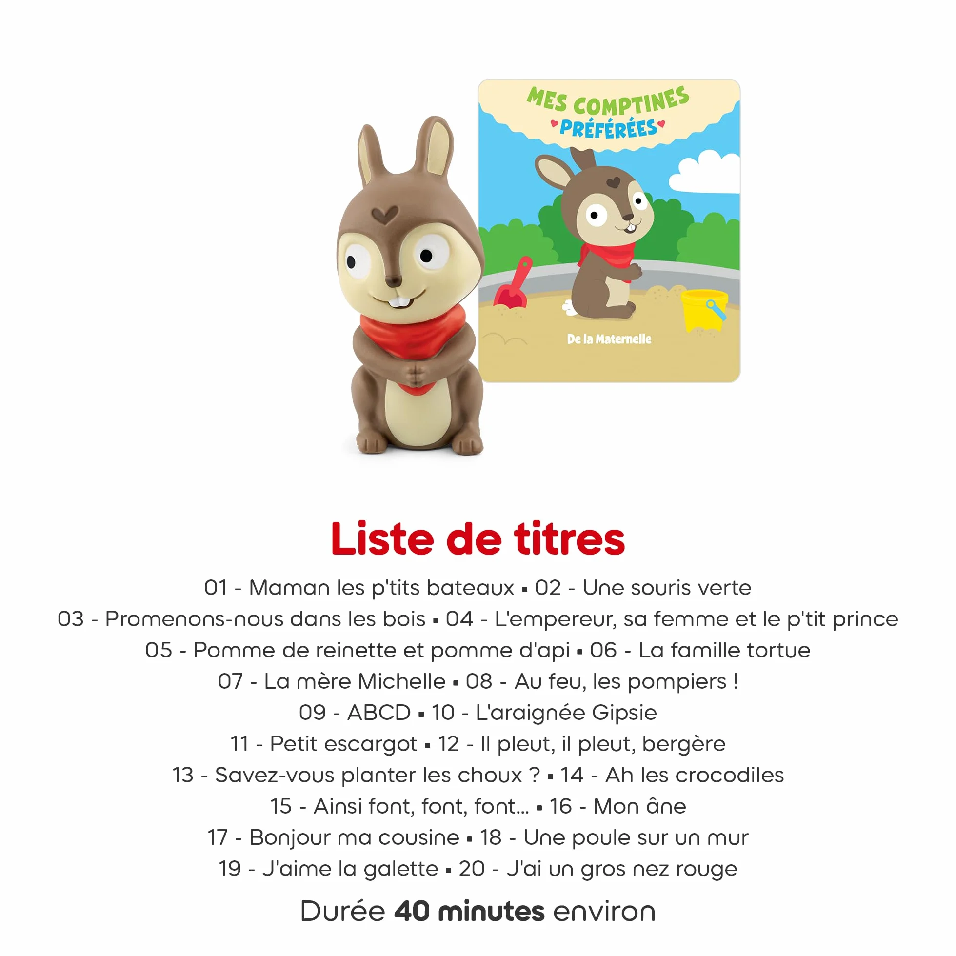 tonies Figurine Mes comptines de la Maternelle Personnage avec chansons pour conteuse Toniebox Enfants 1 Ans et Plus