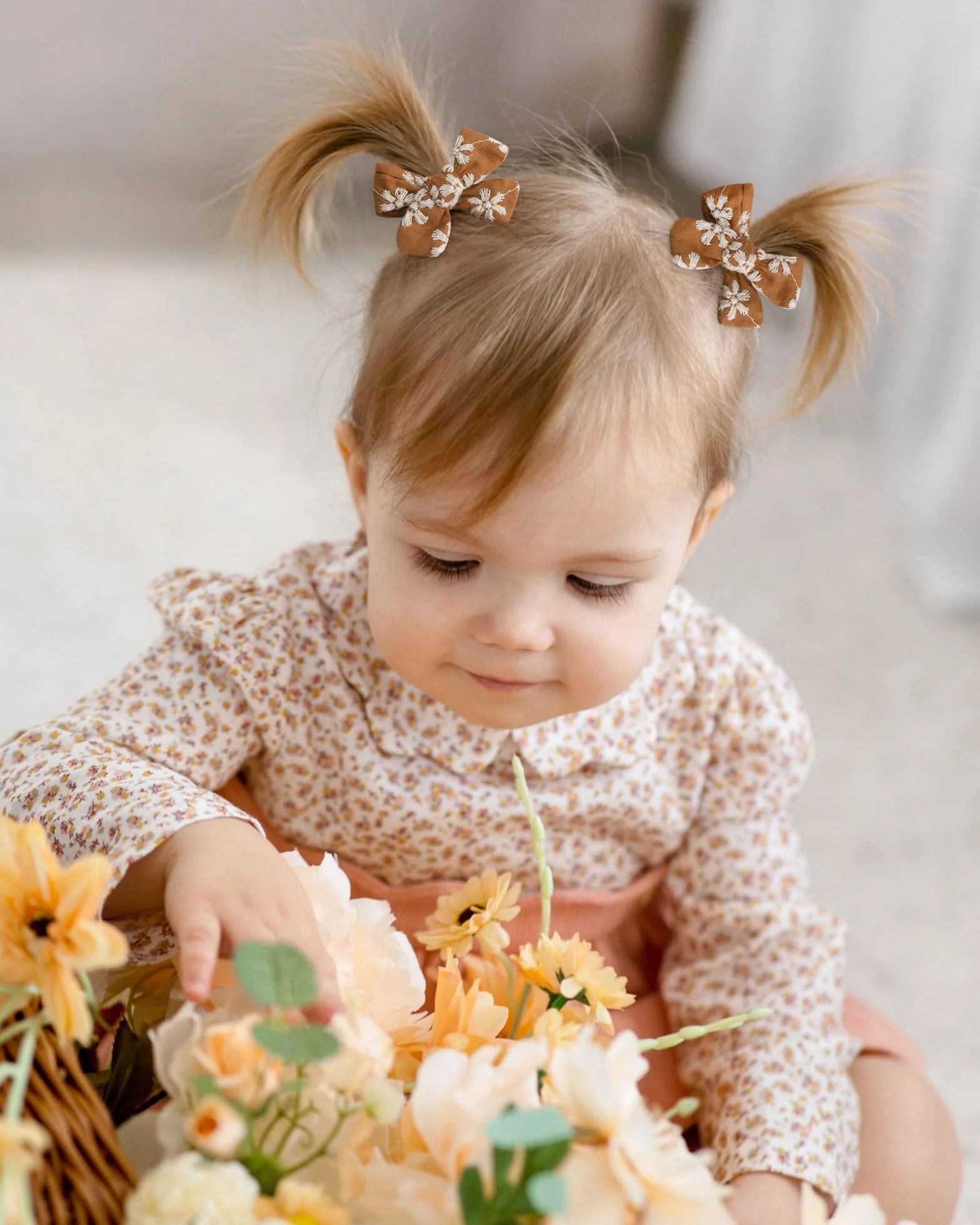 Jollybows 20pcs Barrette Cheveux Fille 5cm Pince Noeud Cheveux Bébé Crocodile Doublée Accessoires Enfant