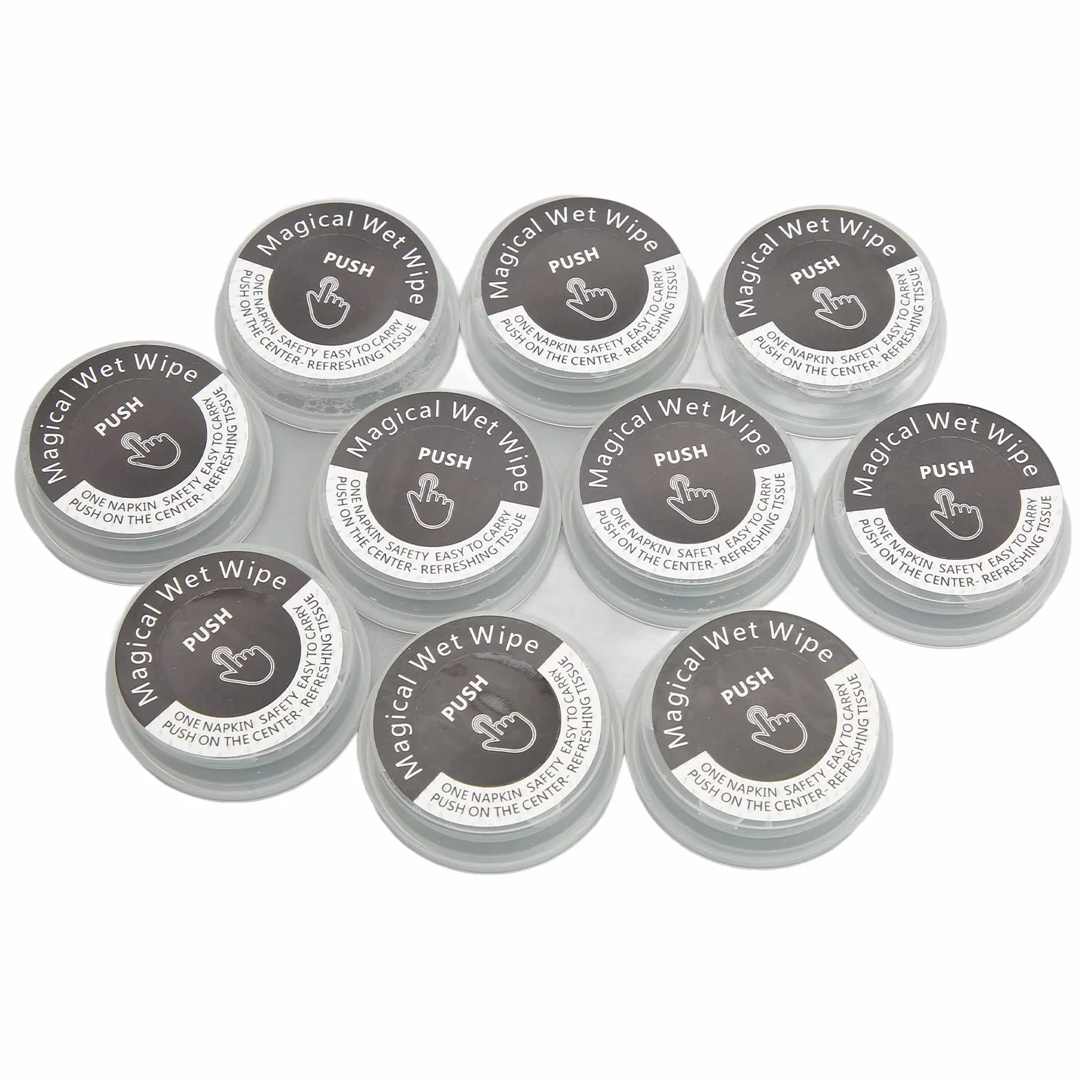 Lingettes pour les Mains Jetables, Mouchoirs Humides Compressés Individuels Portables 10pcs