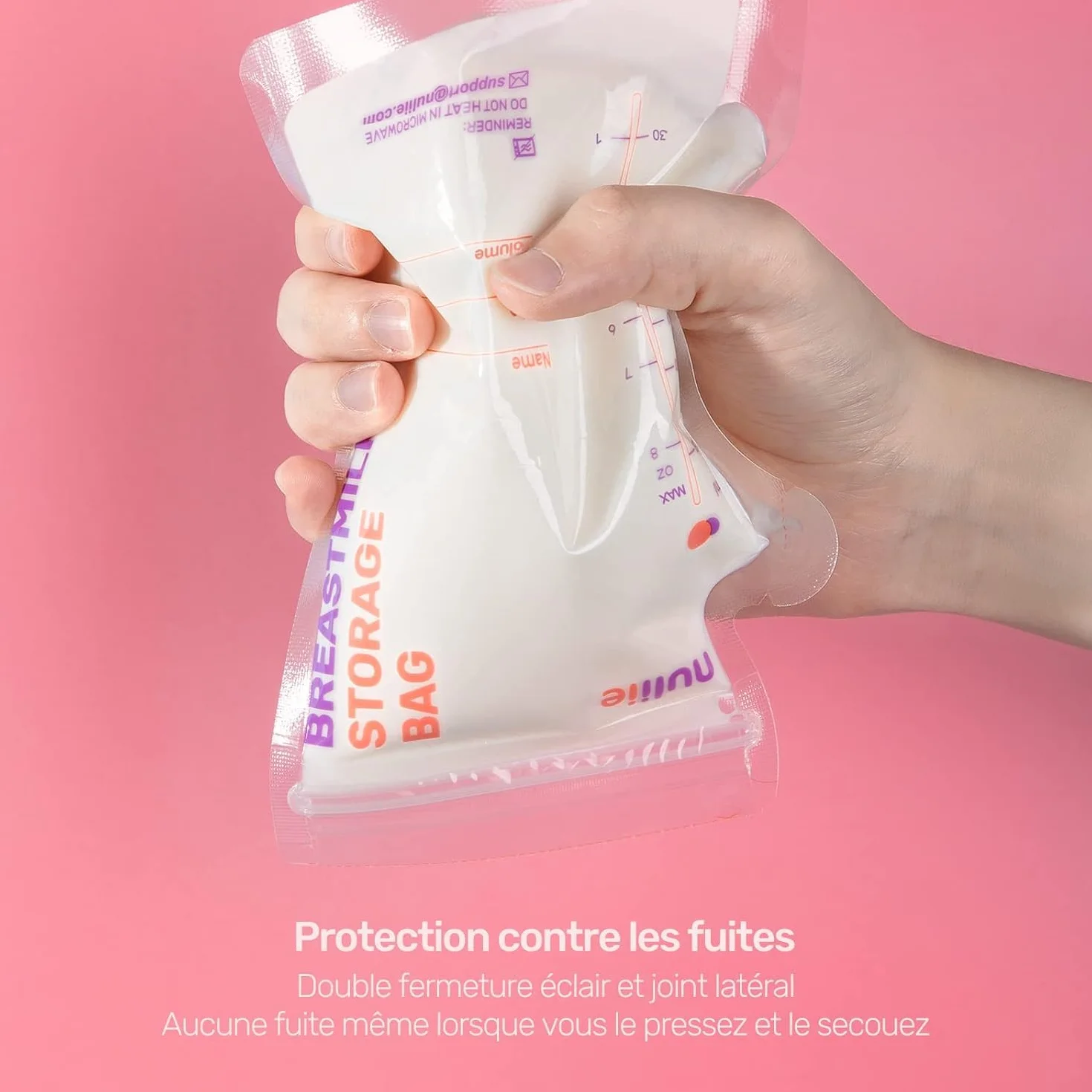 Sachets de Conservation Lait Maternel 250ml Lot de 120, Pré-stérilisés, Sans BPA, Double Glissière