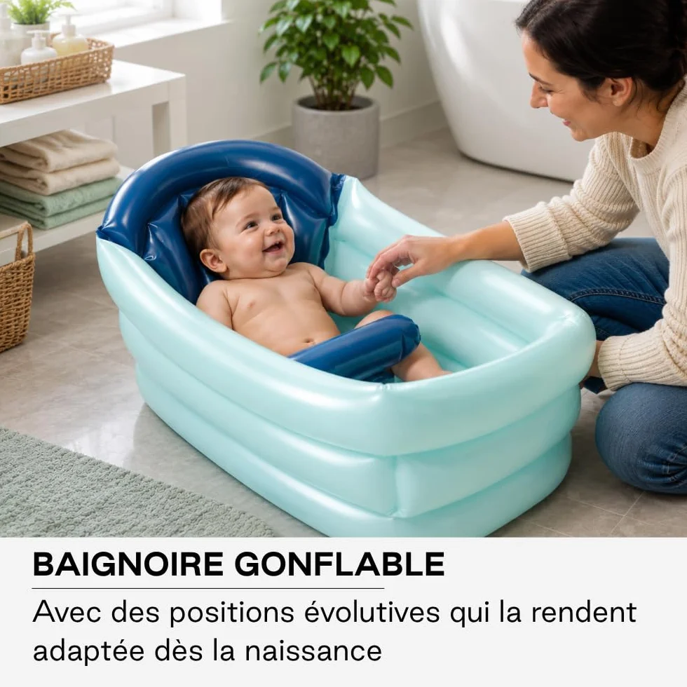 Jané Baignoire Gonflable Bébé 3 Positions 30L Antidérapante Bleu
