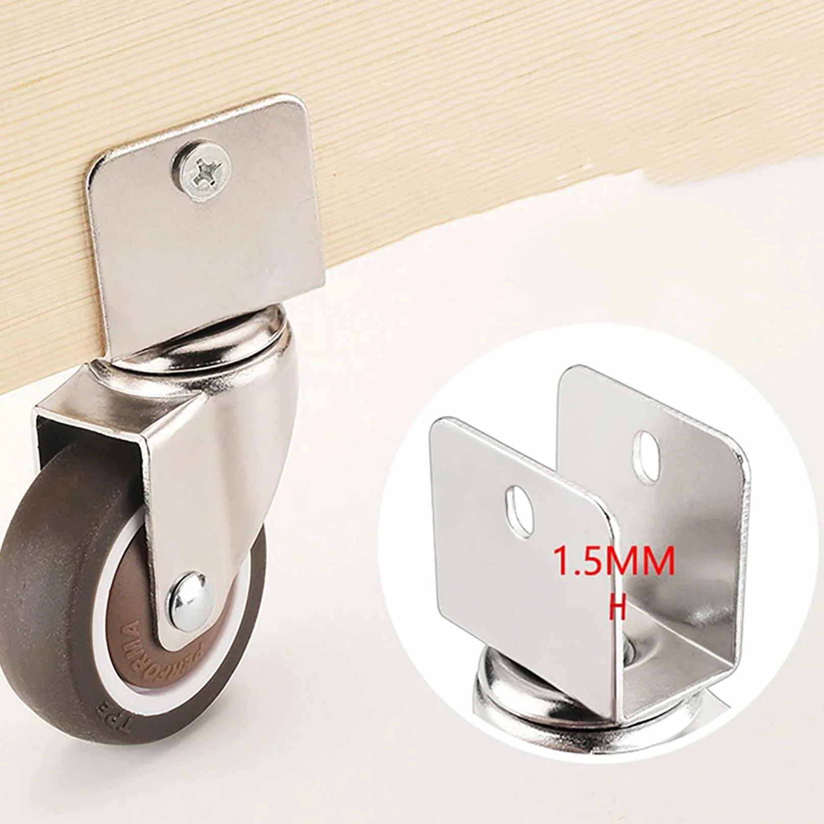 Roulettes Pivotantes Pour Meubles 16mm 4 Pièces 2 avec Frein Silencieux