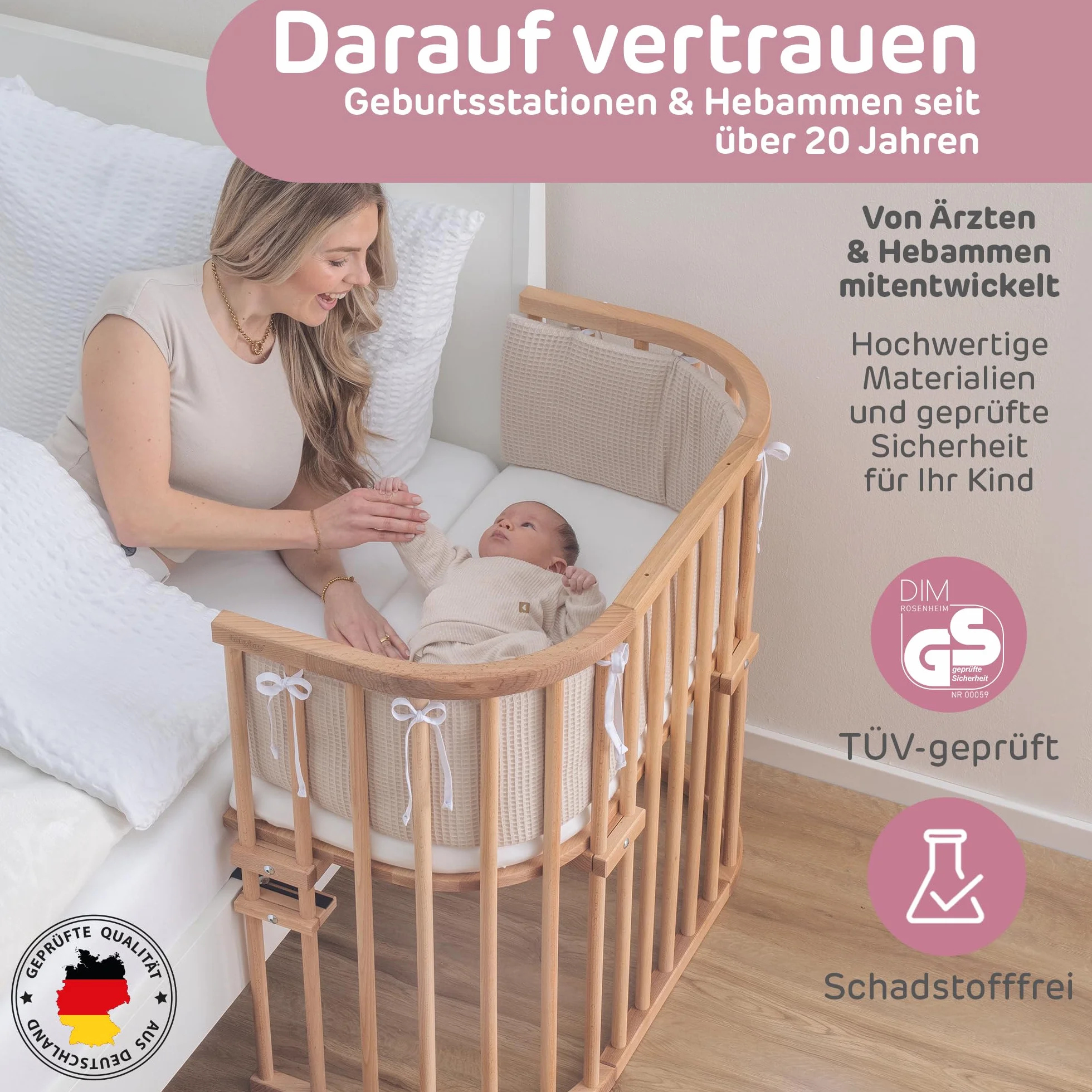 babybay Original lit cododo en bois de hêtre massif modulable hauteur réglable lit bébé évolutif
