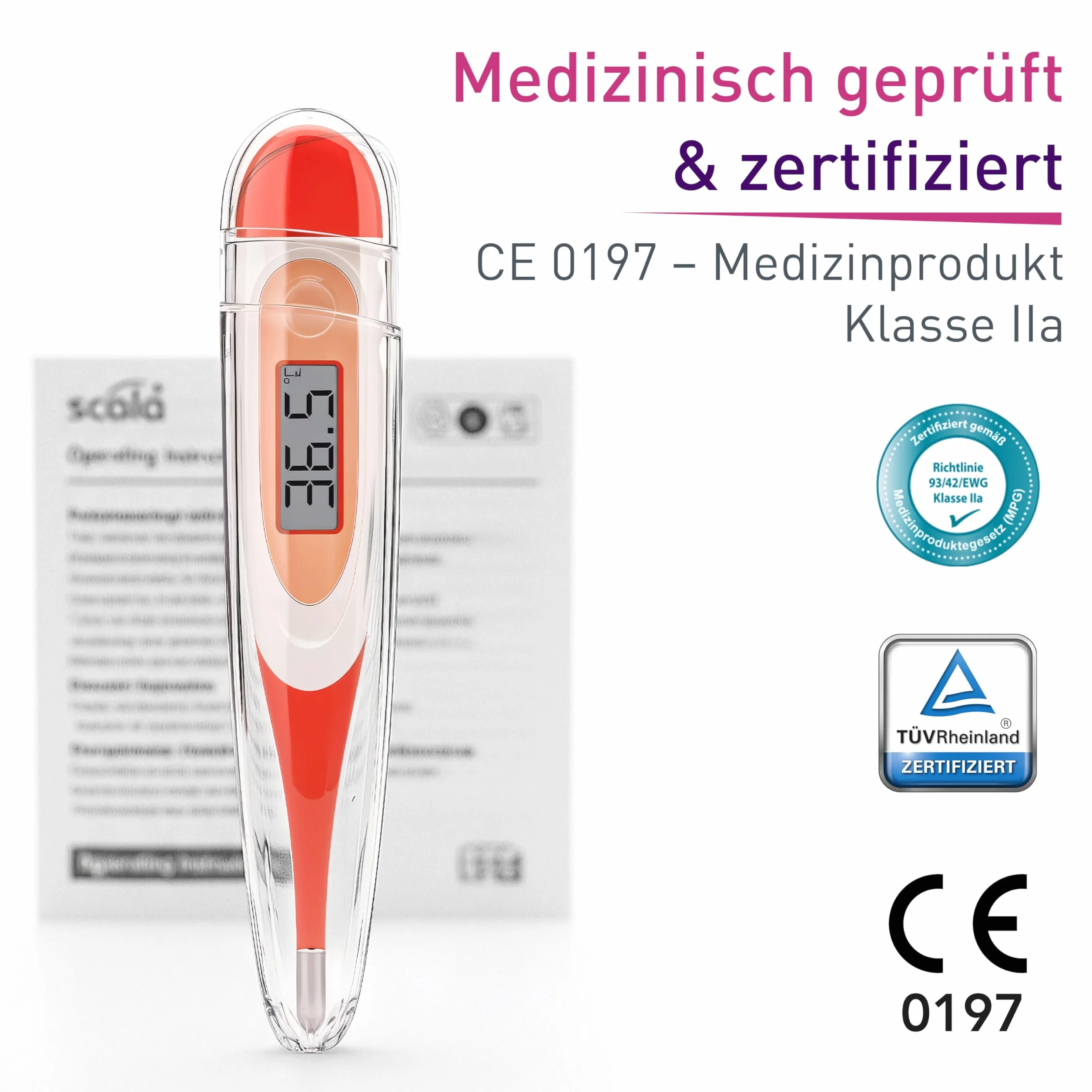 Thermomètre Médical Numérique Buccal SC 1501 Rouge Flex Speed