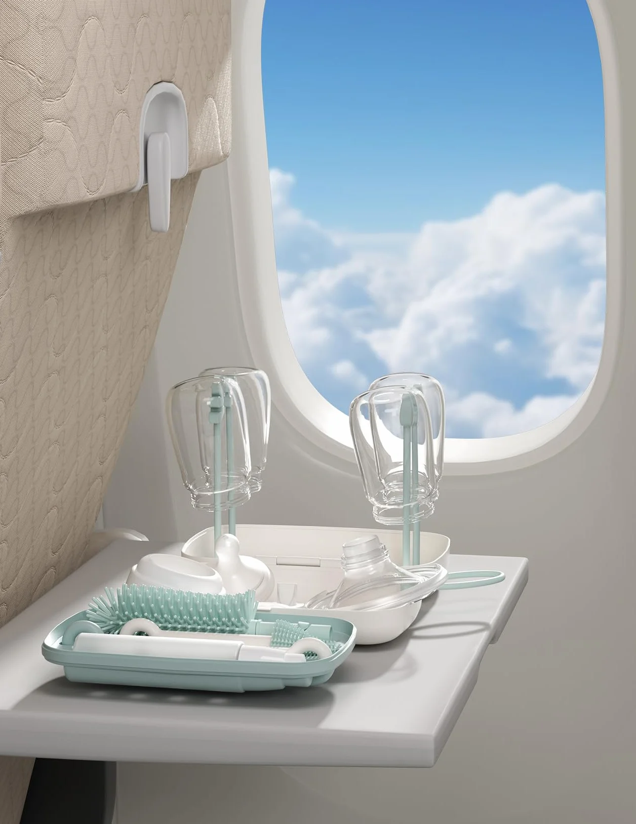 Momcozy Kit Nettoyage Biberon Silicone avec Brosse Tétine Écouvillon Boîte Rangement Support Séchage
