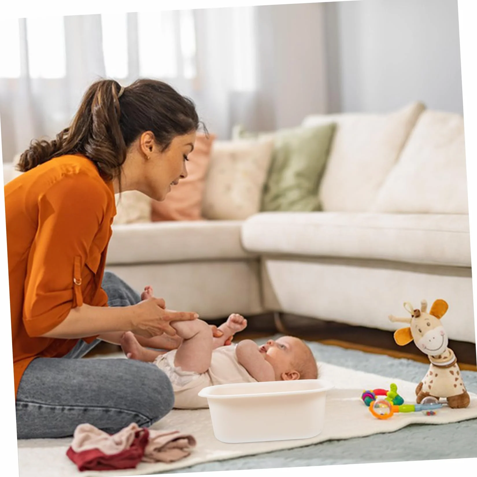 Bassine pour Table à Bébé en Pp Beige